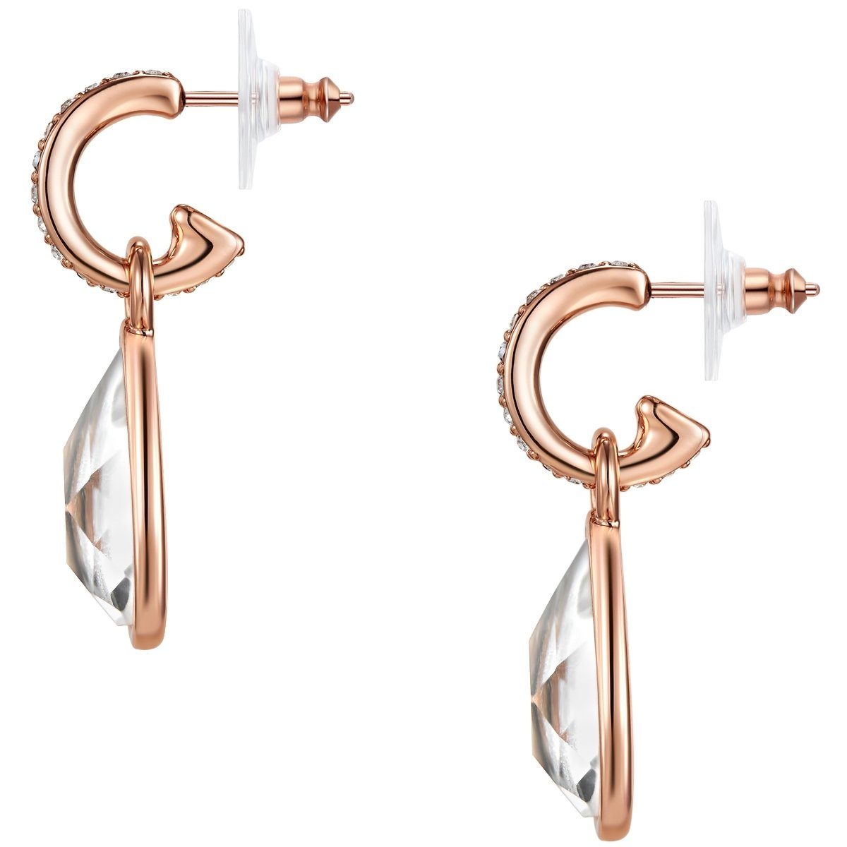 Glas Paar Ohrhänger mit & verziert Ohrhänger von weiß Swarovski® roségold Jane Lulu weiß Kristallen