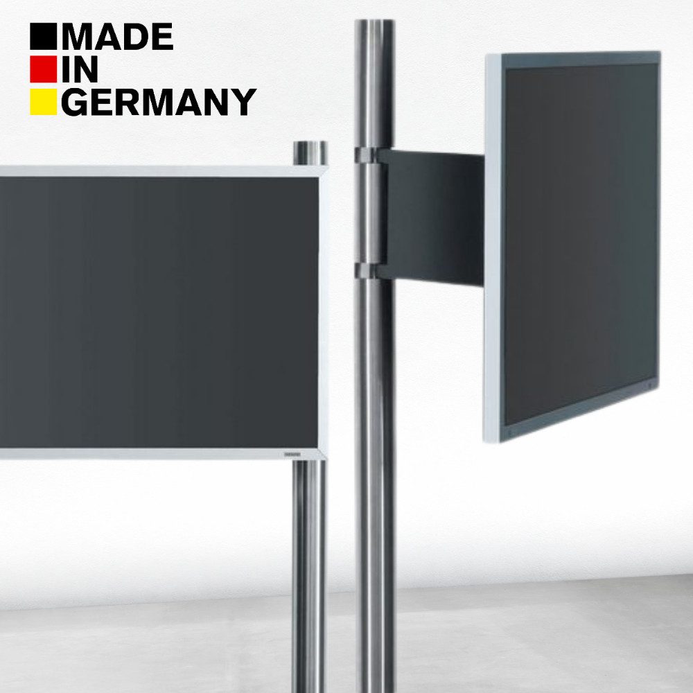 wissmann raumobjekte TV-Wandhalterung Schwenkbare TV-Halterung aus Edelstahl, (bis 65,00 Zoll, 2 Teile, drehbare Fernseherhaltung, 90° schwenkbar, Made in Germany)