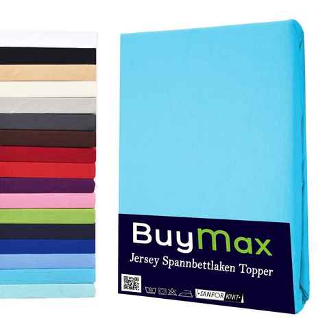 Spannbettlaken Topper, Buymax, Jersey, Gummizug: Rundumgummi, 100% Baumwolle aus Jersey Stoff, Pflegeleicht und Atmungsaktiv mit Rundumgummi für Topper bis 9 cm Höhe in Verschiedenen Farben und Größen