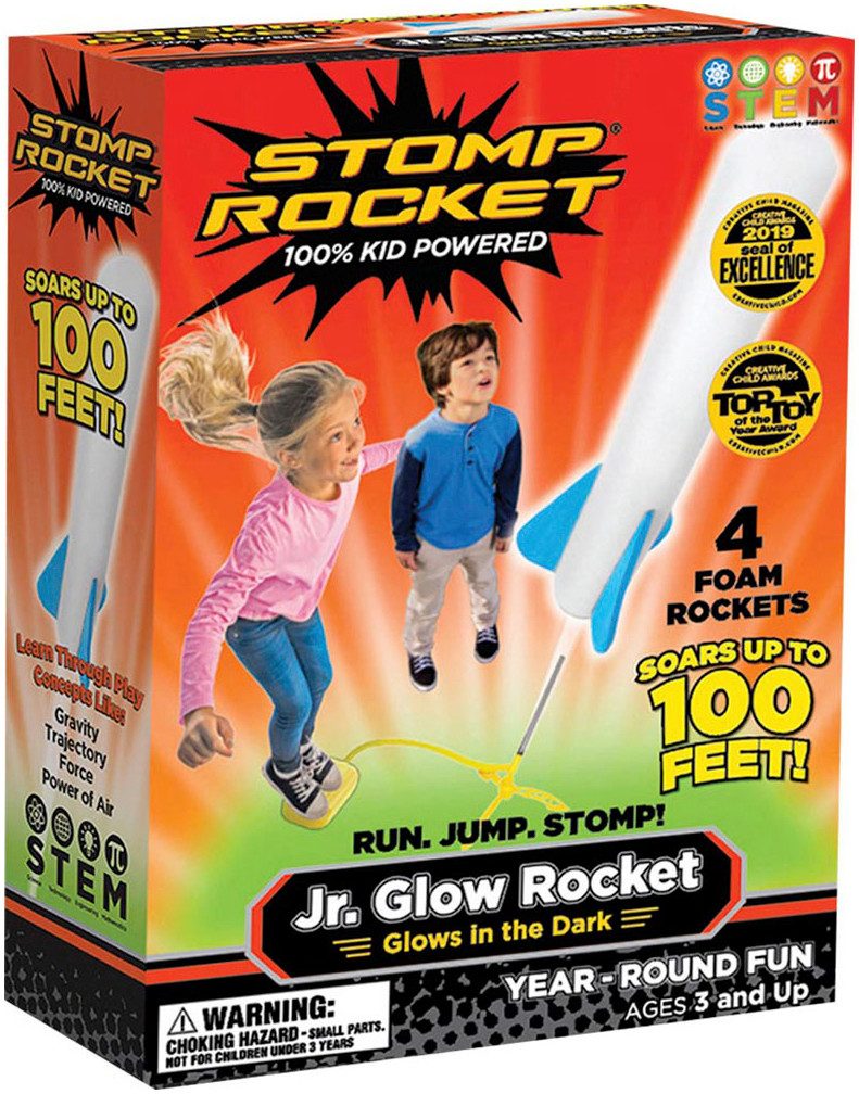 Stomp Rocket Spiel Jr. Glow Rocket - Glows in the Dark, Luftdruckraketen-Spiel