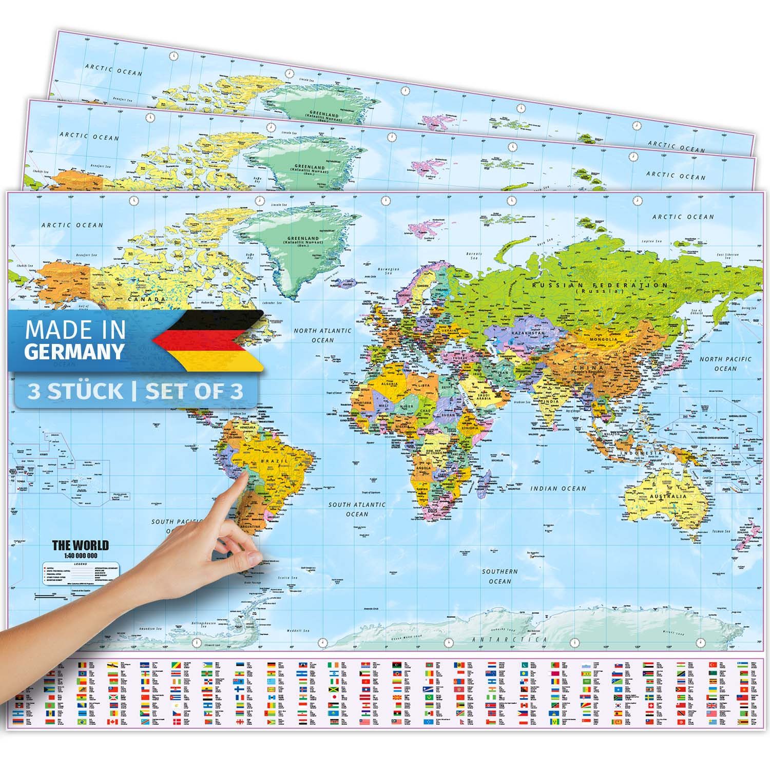 Goods+Gadgets Poster Weltkarte XXL Poster, Politisch günstig online kaufen