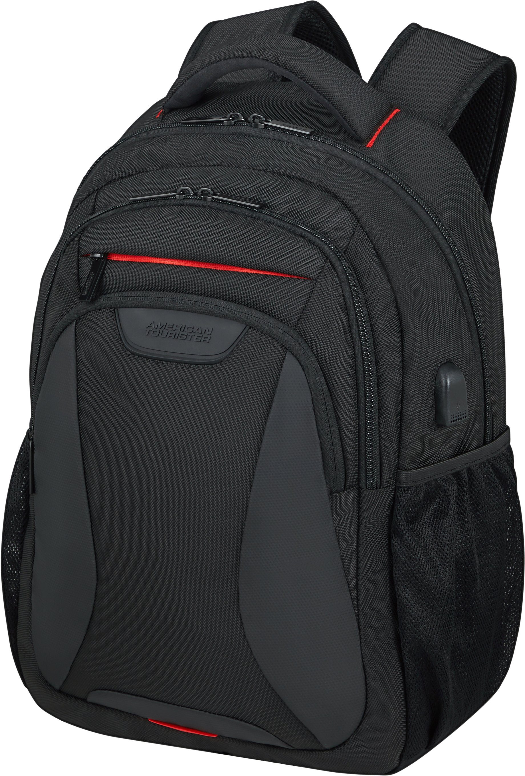 American Tourister® Laptoprucksack AT WORK, Freizeitrucksack Schulrucksack USB-Schleuse 15,6-Zoll Laptopfach