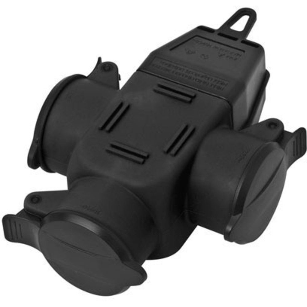 interBär 9007-004.01 3fach-Kupplung Gummi 230 V Schwarz IP44 Steckernetzteil