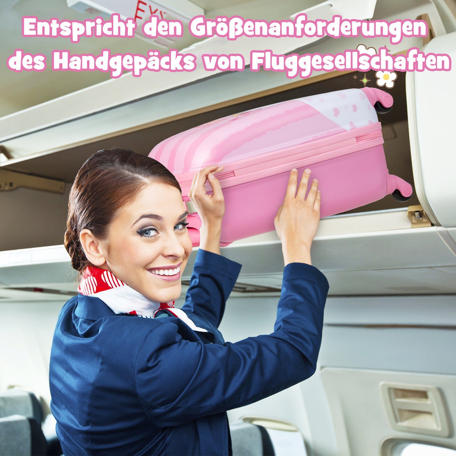 COSTWAY Kinderkoffer 2tlg Kinderkoffer, mit Rucksack