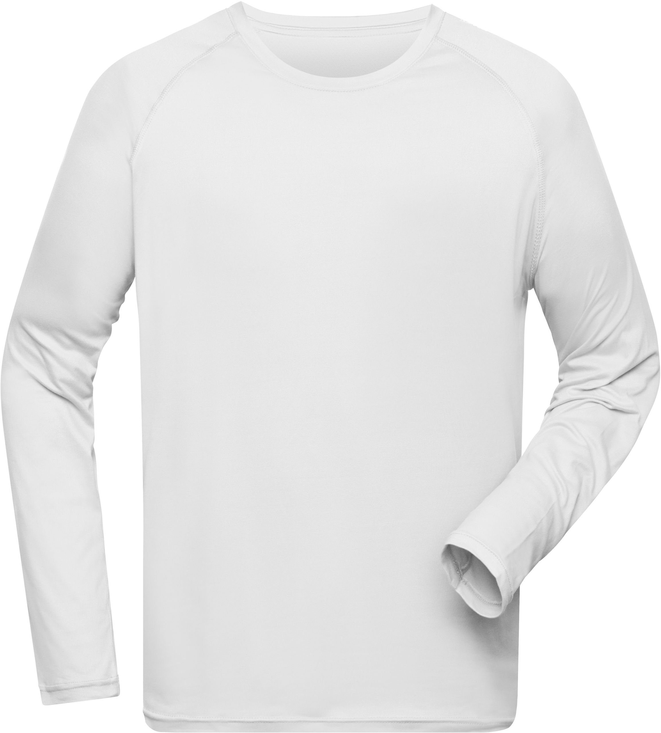 James & Nicholson Trainingsshirt Sport Shirt langarm FaS50522 aus recyceltem Polyester White