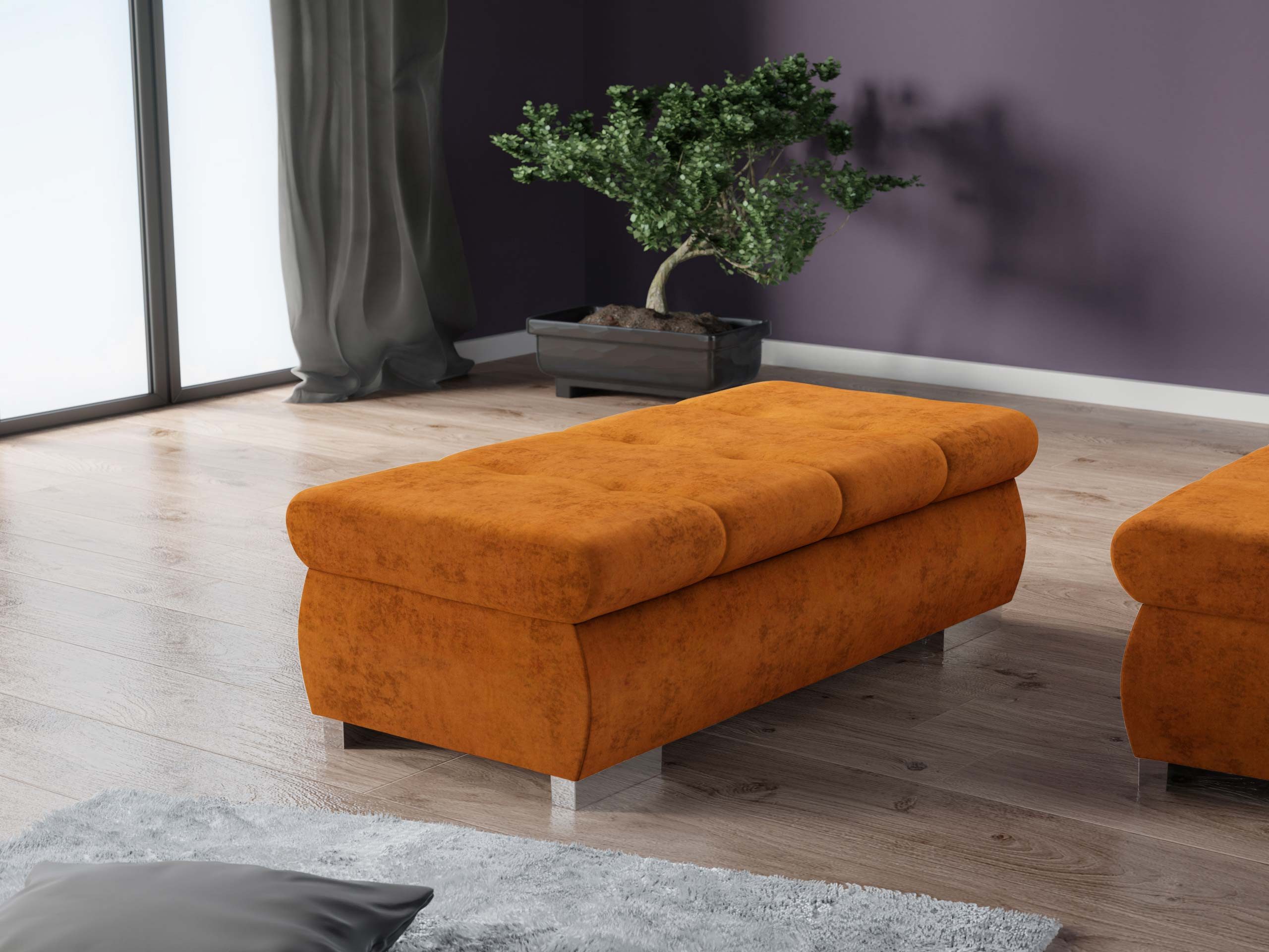 MIRJAN24 Polsterhocker Orkan Groß, Holzkonstruktion, 120x60x39 günstig online kaufen