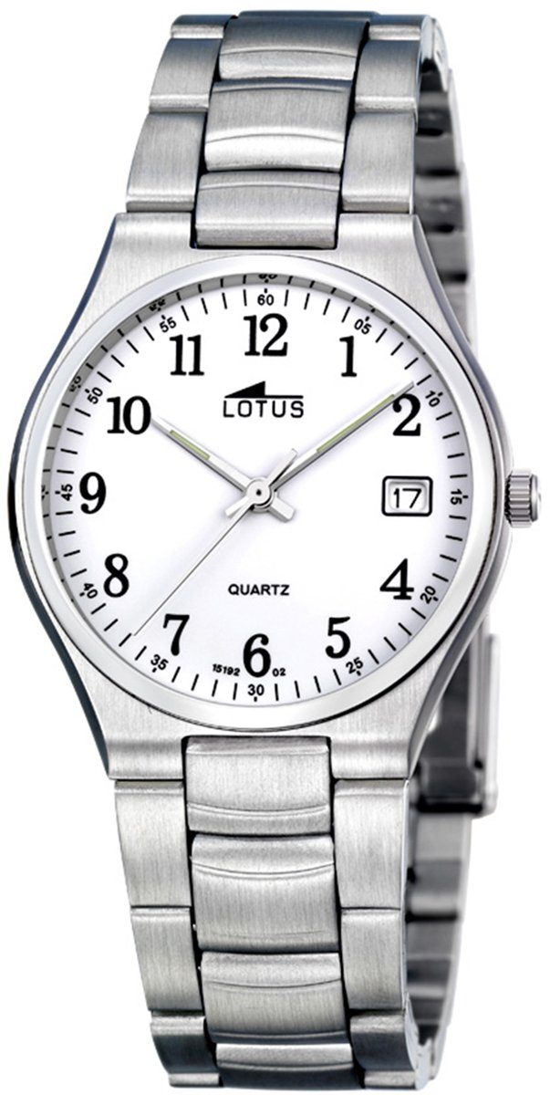 Lotus Quarzuhr Lotus Unisex Uhr Elegant L15192/2, Herren, Damen Armbanduhr rund, mittel (35mm), Edelstahlarmband silber