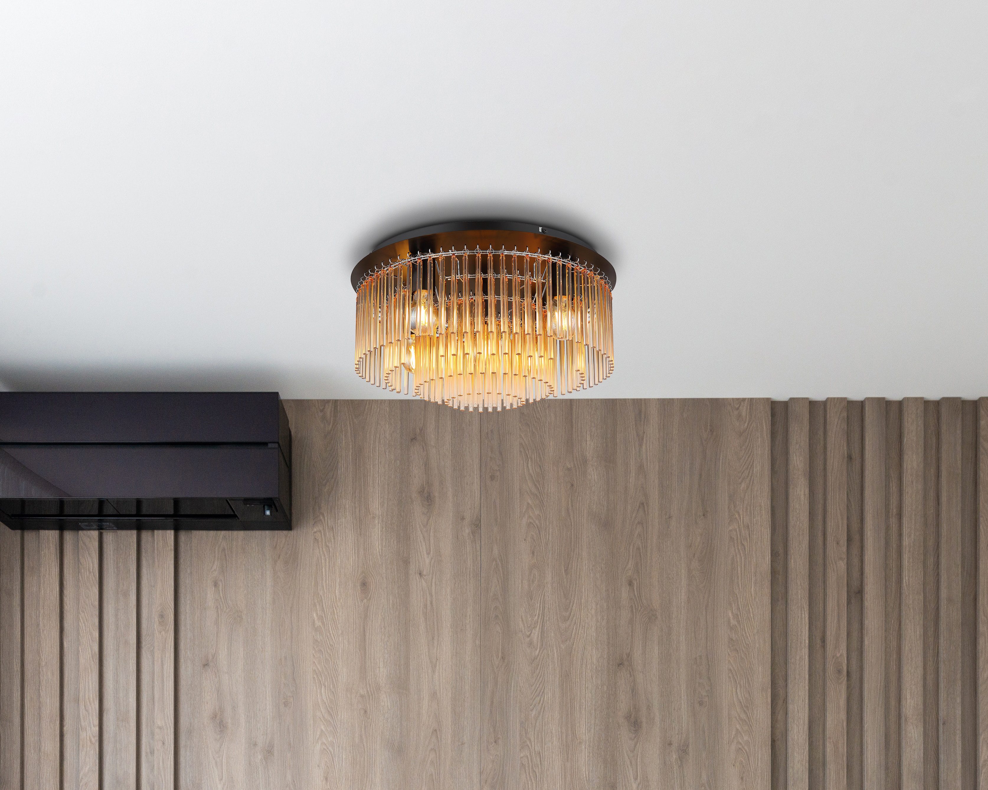 GLOBO LIGHTING Deckenleuchte GORLEY, ohne Leuchtmittel, Deckenleuchte/Glasstäbe/Wohnzimmer/Esszimmer
