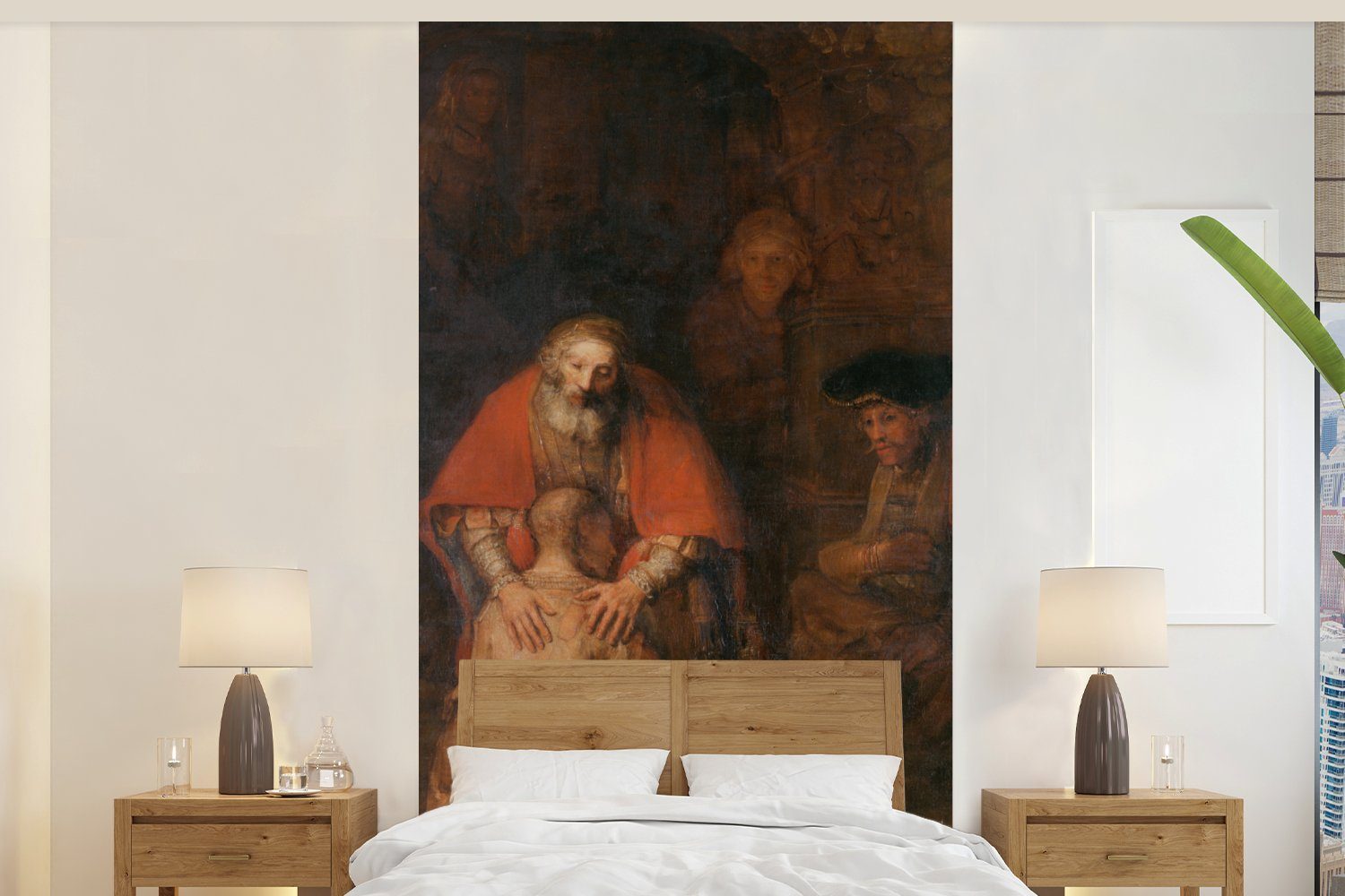 bedruckt, Schlafzimmer Fototapete MuchoWow St), Küche, des Wohnzimmer für verlorenen - Rembrandt Vliestapete Fototapete Matt, Sohnes van Die Rijn, Rückkehr (2
