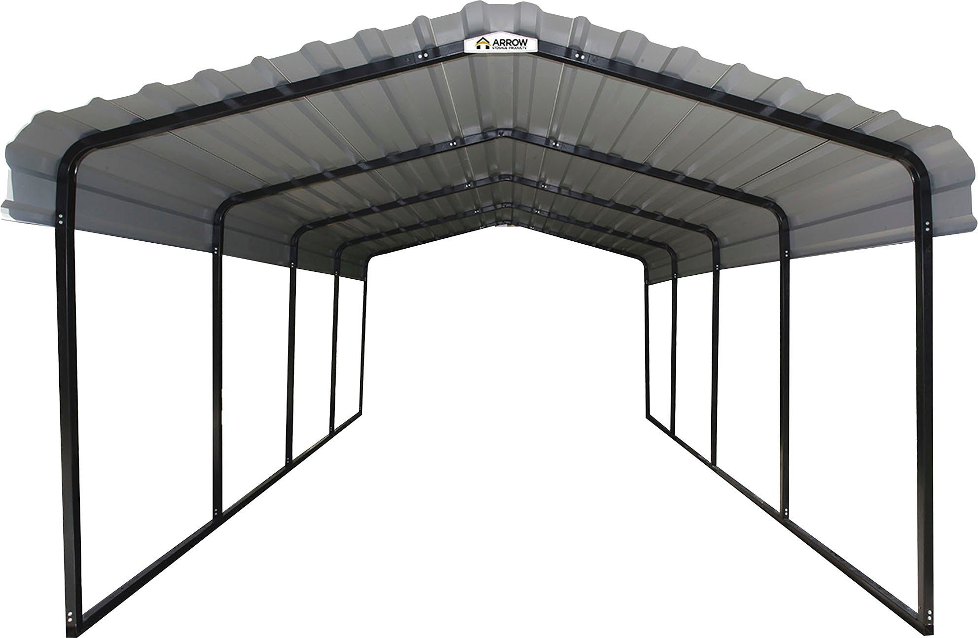 ShelterLogic Einzelcarport Rom, BxT: 370x600 cm, aus 210 Stahl cm verzinktem Einfahrtshöhe