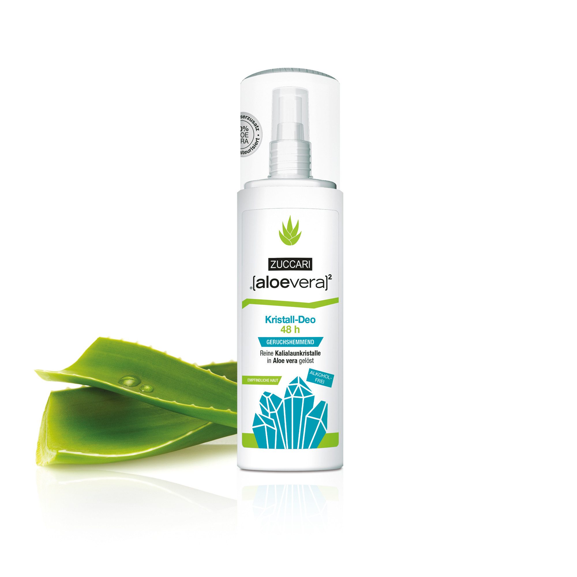 [aloevera]2 Deo-Kristall [aloevera]2 Kristall Deodorant 48h von Zuccari, – Geruchshemmend bei Schweiß und ideal nach dem Epilieren oder Rasieren