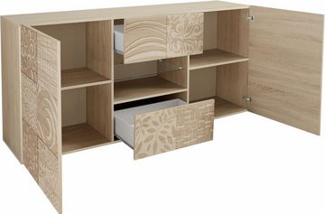 INOSIGN Sideboard Miro, Breite 181 cm mit dekorativem Siebdruck