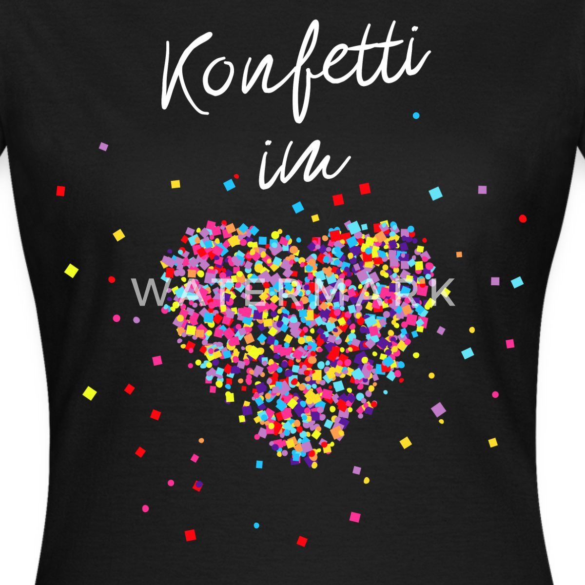 Spreadshirt T-Shirt Konfetti Im Herzen Karneval Fasching Frauen T-Shirt (1- günstig online kaufen