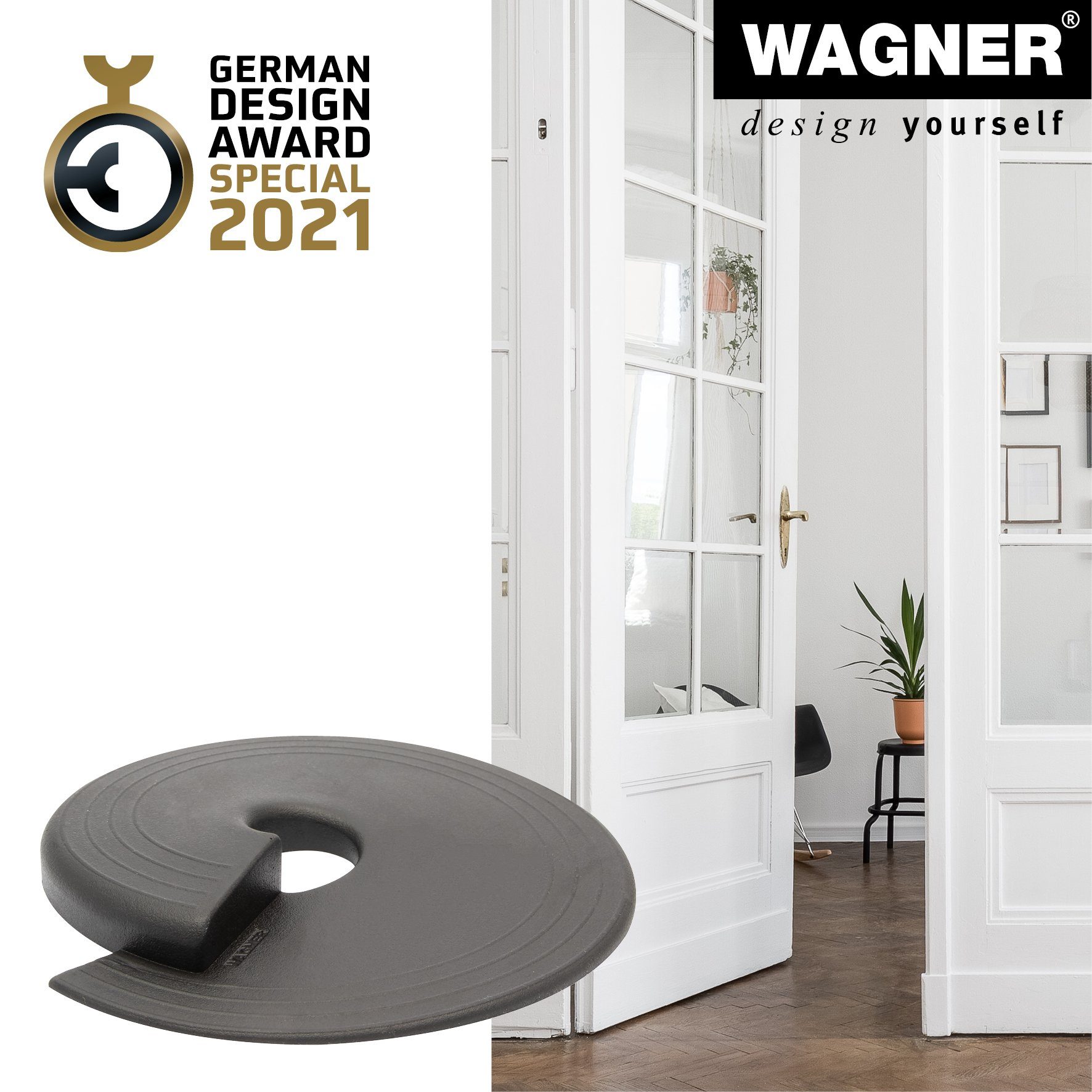 WAGNER design yourself Türstopper Türstopper - Ø 110 x 13 mm, verschiedene Farben, Stopper aus hochwertigem Kunststoff, zum Unterschieben und Einklemmen – Bild 4 von 5