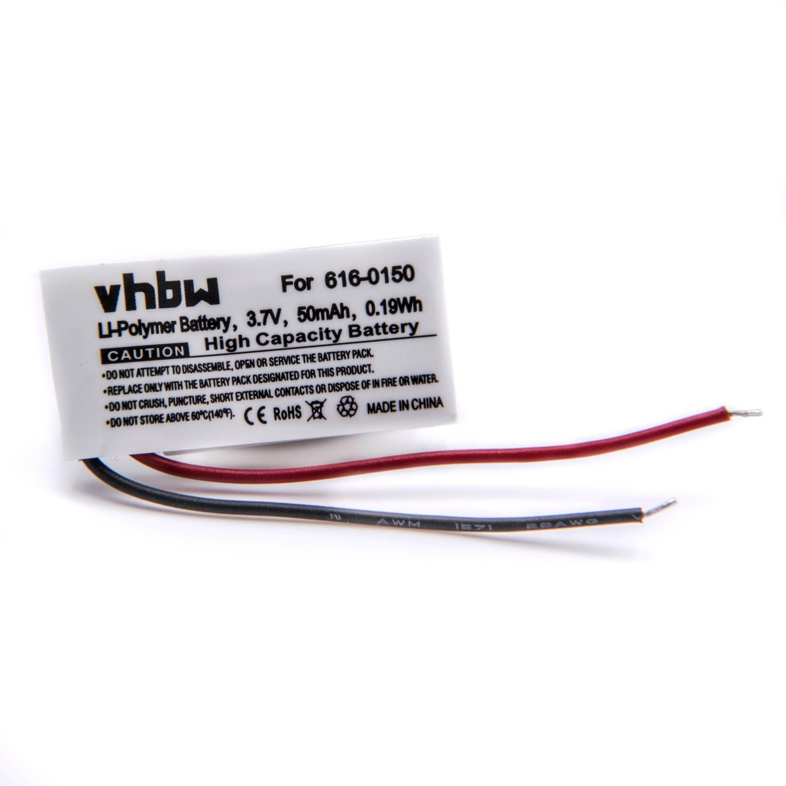 vhbw Ersatz für Apple 616-0150, 616-0548 für Akku Li-Polymer 50 mAh (3,7 V)