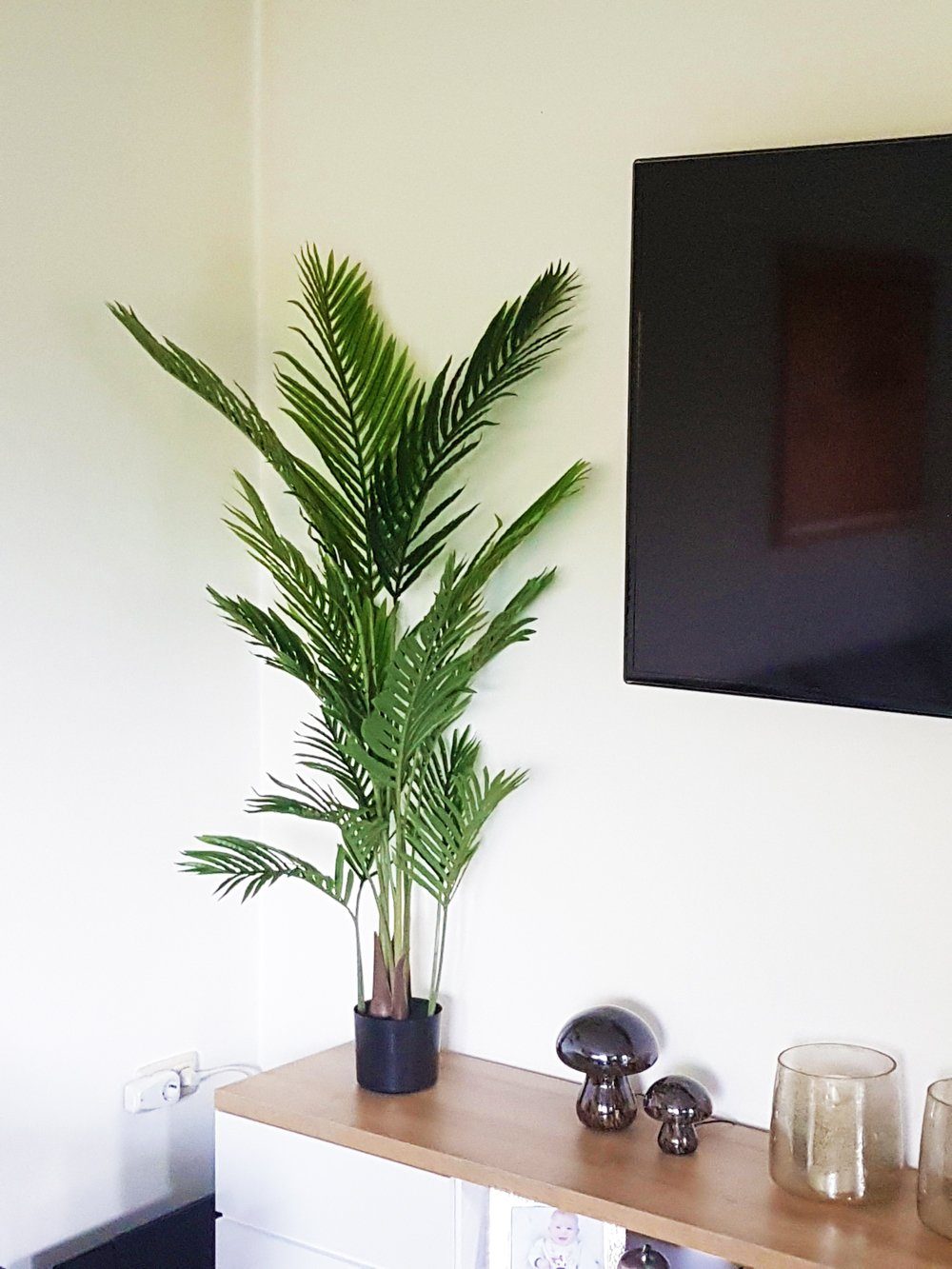 140 Pflanze Kunstpalme fertig cm, im Arnusa, Höhe Topf Palme, künstliche