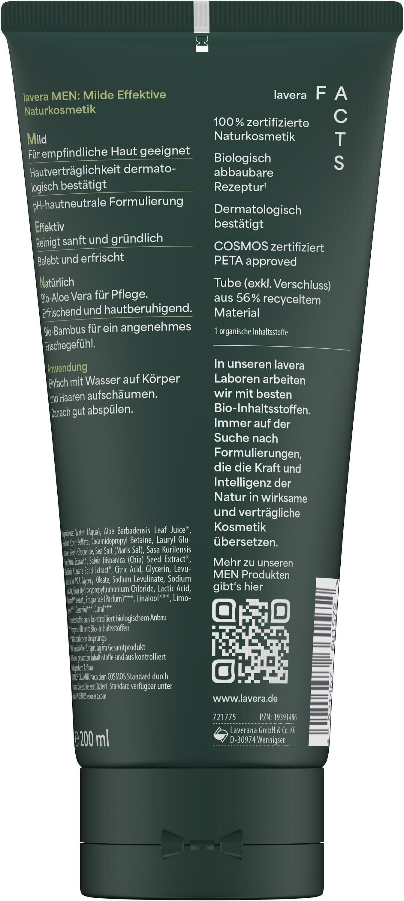 lavera Duschgel Men sensitive 3in1 Duschgel