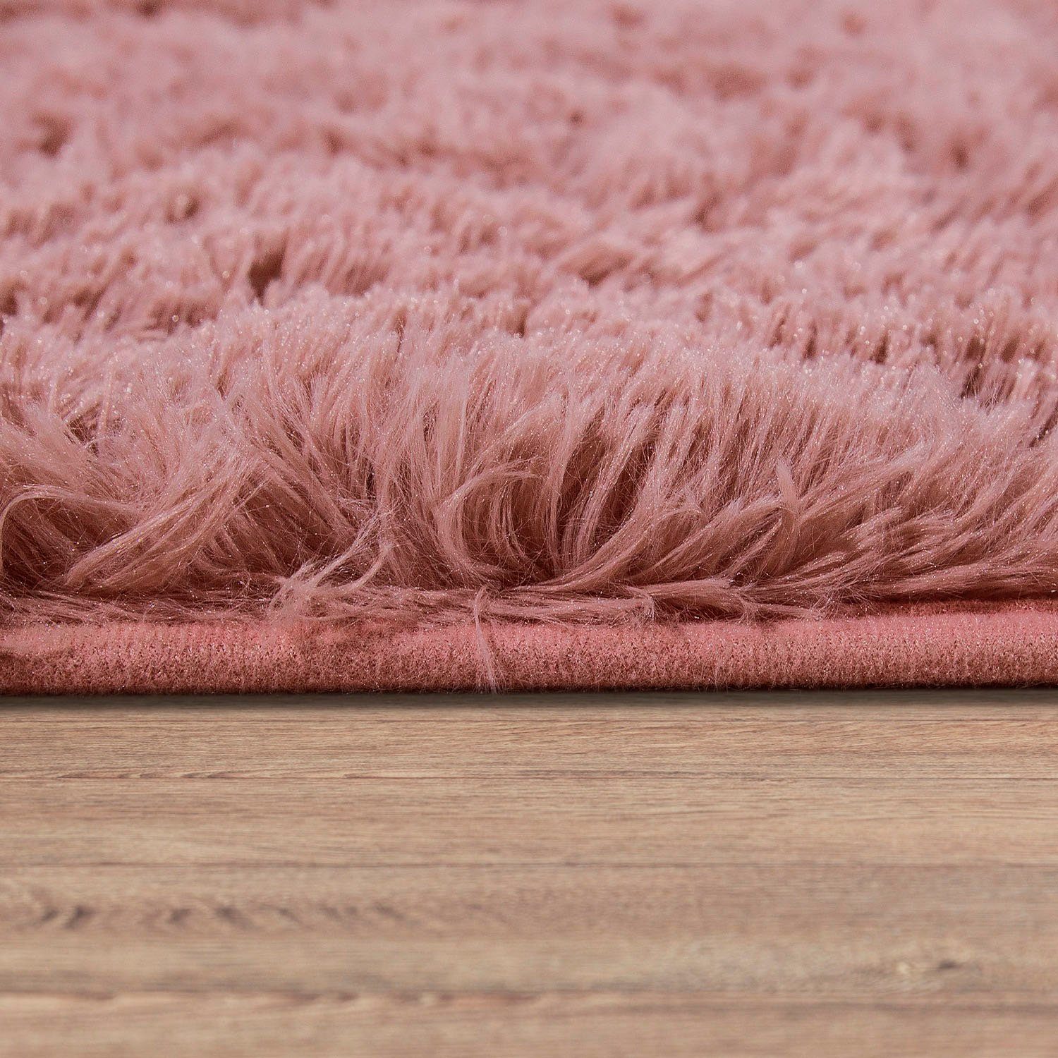 Paco Home Hochflor-Teppich Silky 591, rechteckig, Höhe: 37 mm, Uni-Farben, besonders weich und kuschelig, Wohnzimmer – Bild 4 von 5