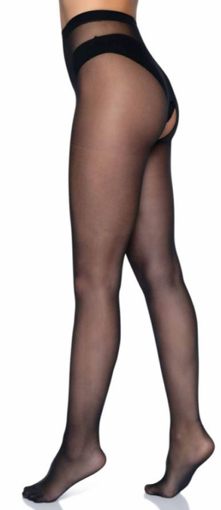 Leg Avenue Ouvert Strumpfhose Ouvert Strumpfhose offener Schritt schwarz transparent Gr. 36 bis 40 15 DEN