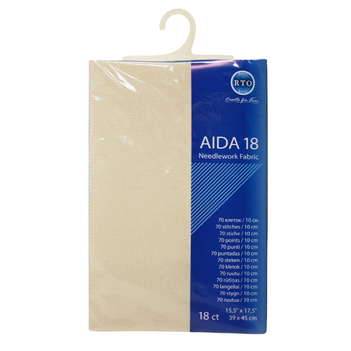 RTO Kreativset RTO Aida Zuschnitt, 18ct, ecru dunkel, 39x45cm, (embroidery kit by Marussia)