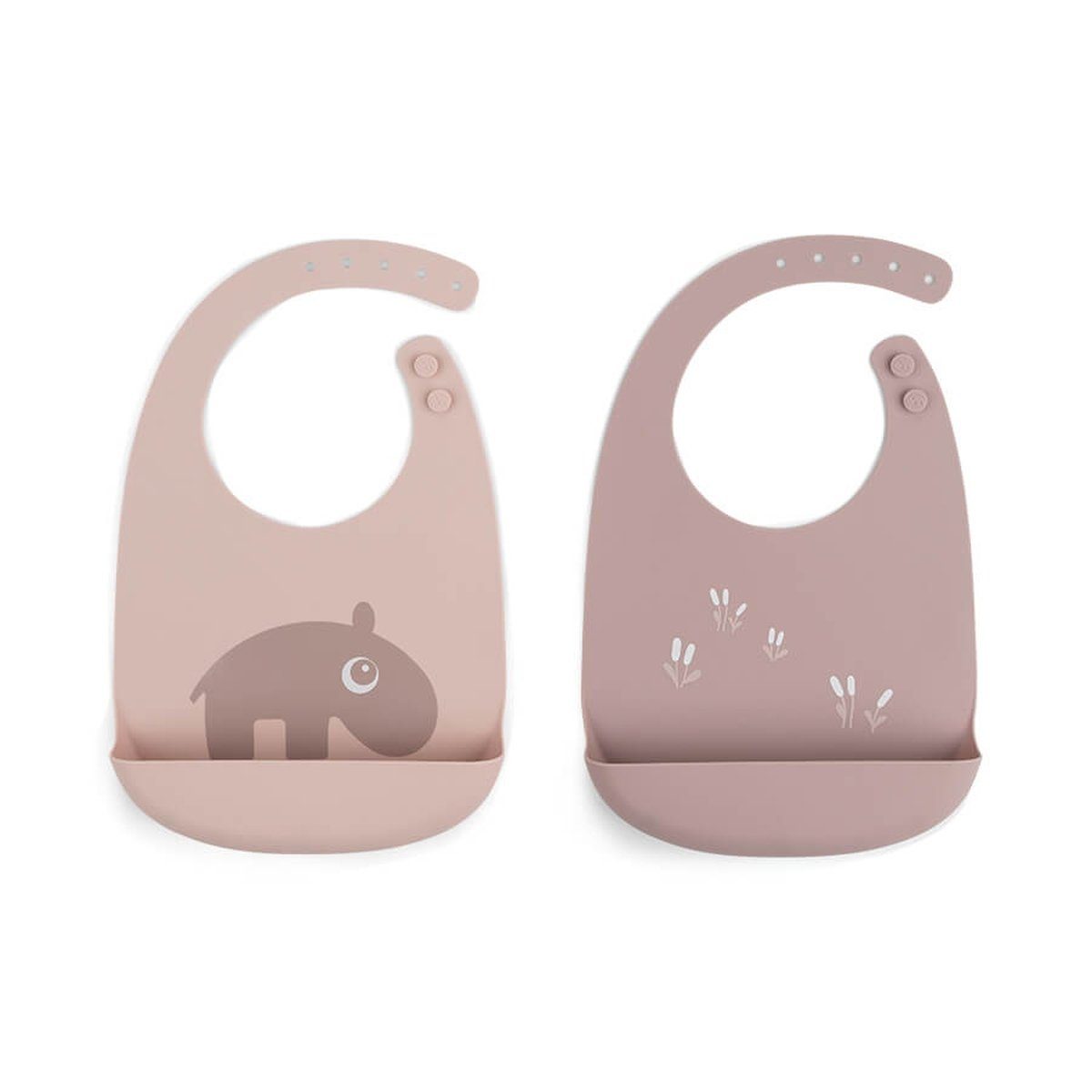 Done by Deer Lätzchen Silikon Latz Set Ozzo Powder 2 Stück mit Auffangtasche