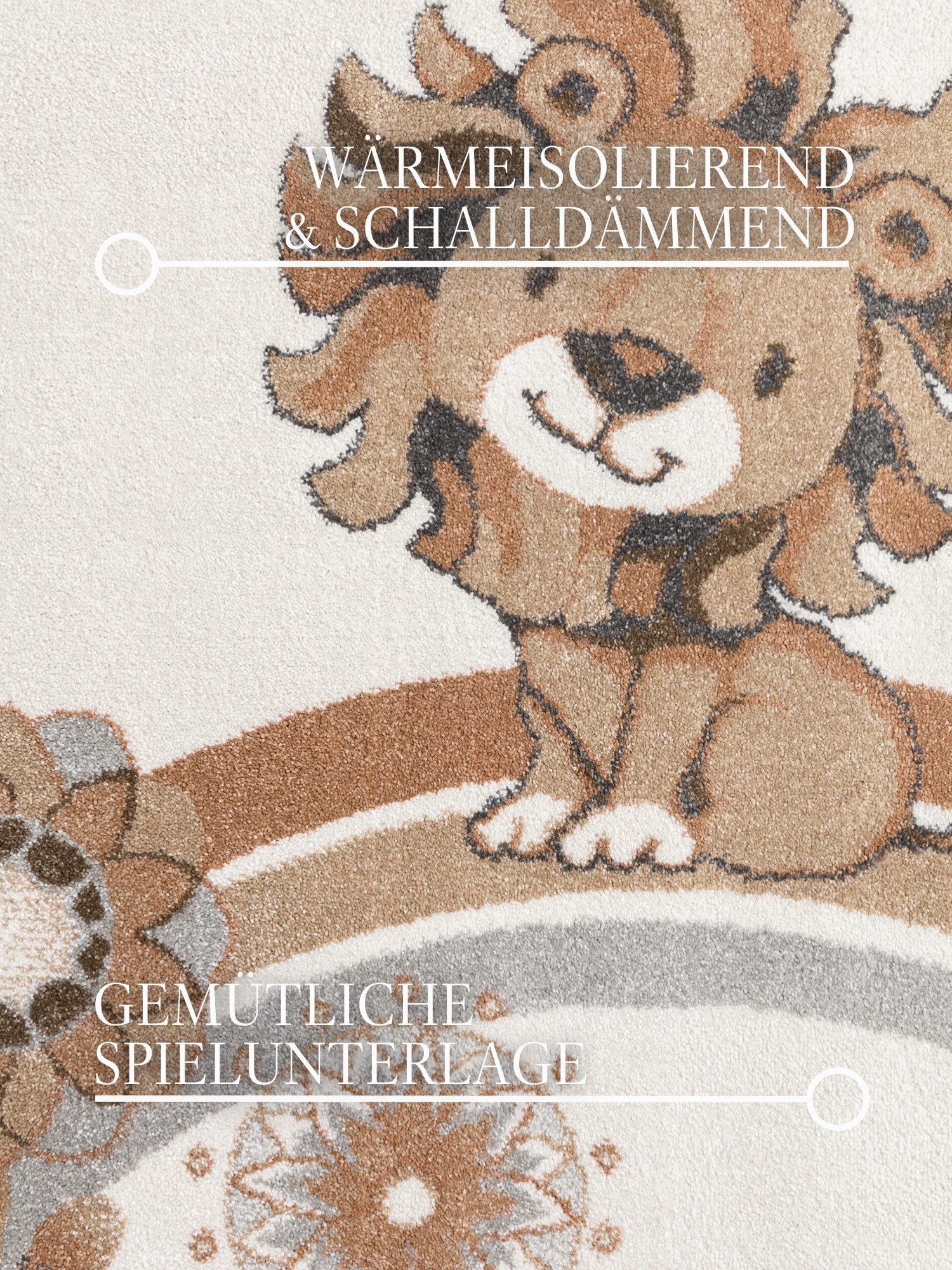 Villeroy & Boch Kinderteppich Roar like a Lion Summer Party Teppich, rechteckig, Höhe: 9 mm, Spielteppich weich, Kinderzimmer, Boho Kids Spielunterlage, Tieremo – Bild 4 von 5