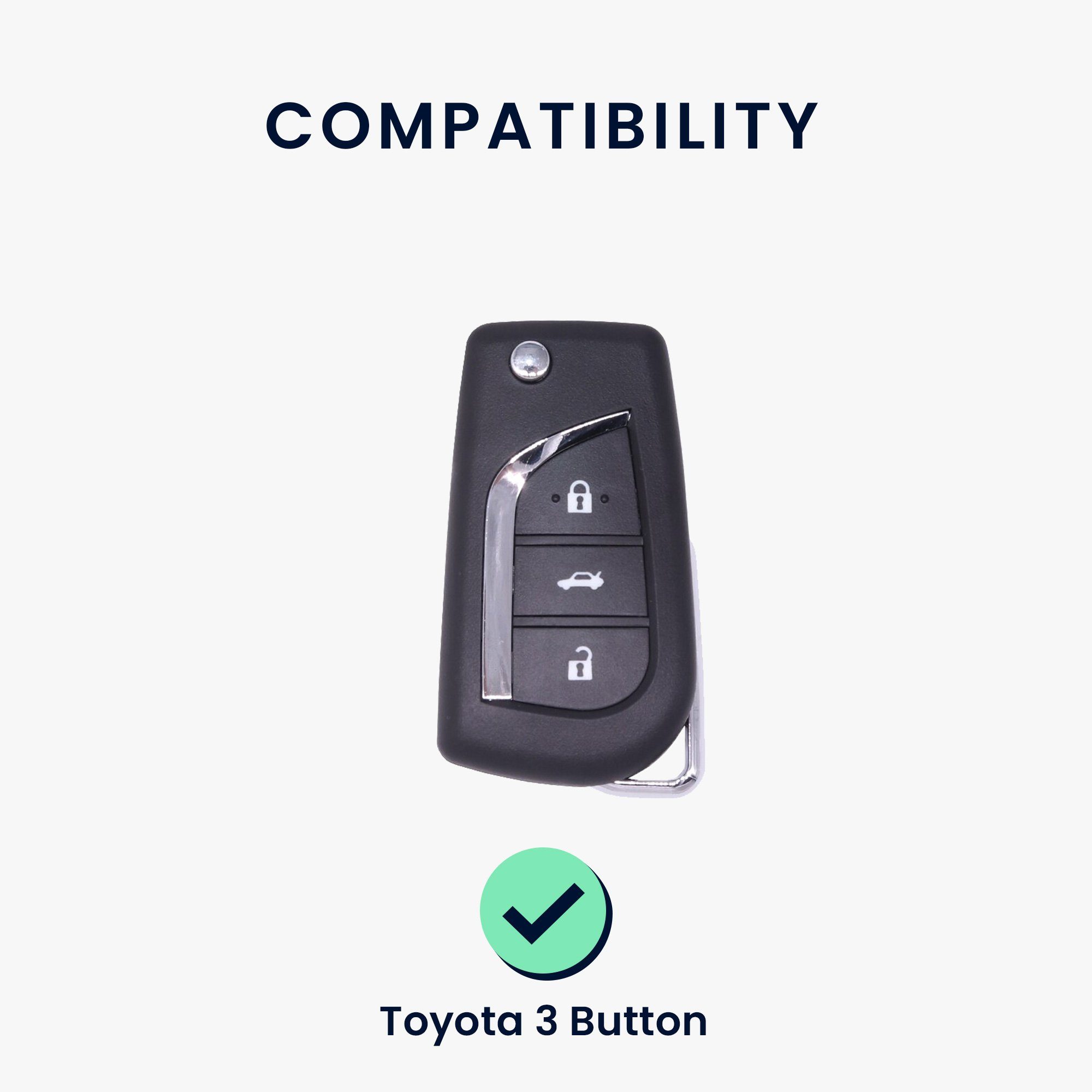 Schlüsselhülle Autoschlüssel Hülle Case Silikon Schlüsseltasche für Toyota, Cover Schlüssel kwmobile