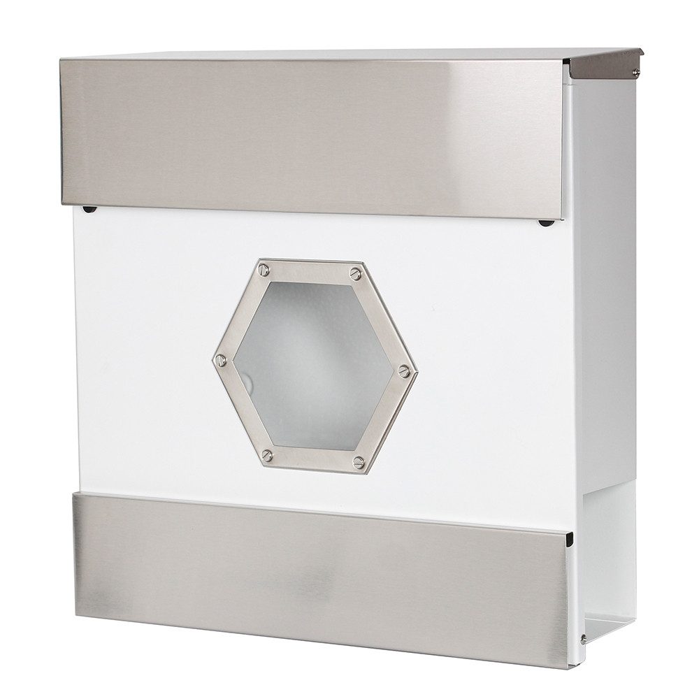 Mucola Wandbriefkasten Briefkasten Wandbriefkasten Edelstahl Zeitungsfach D günstig online kaufen