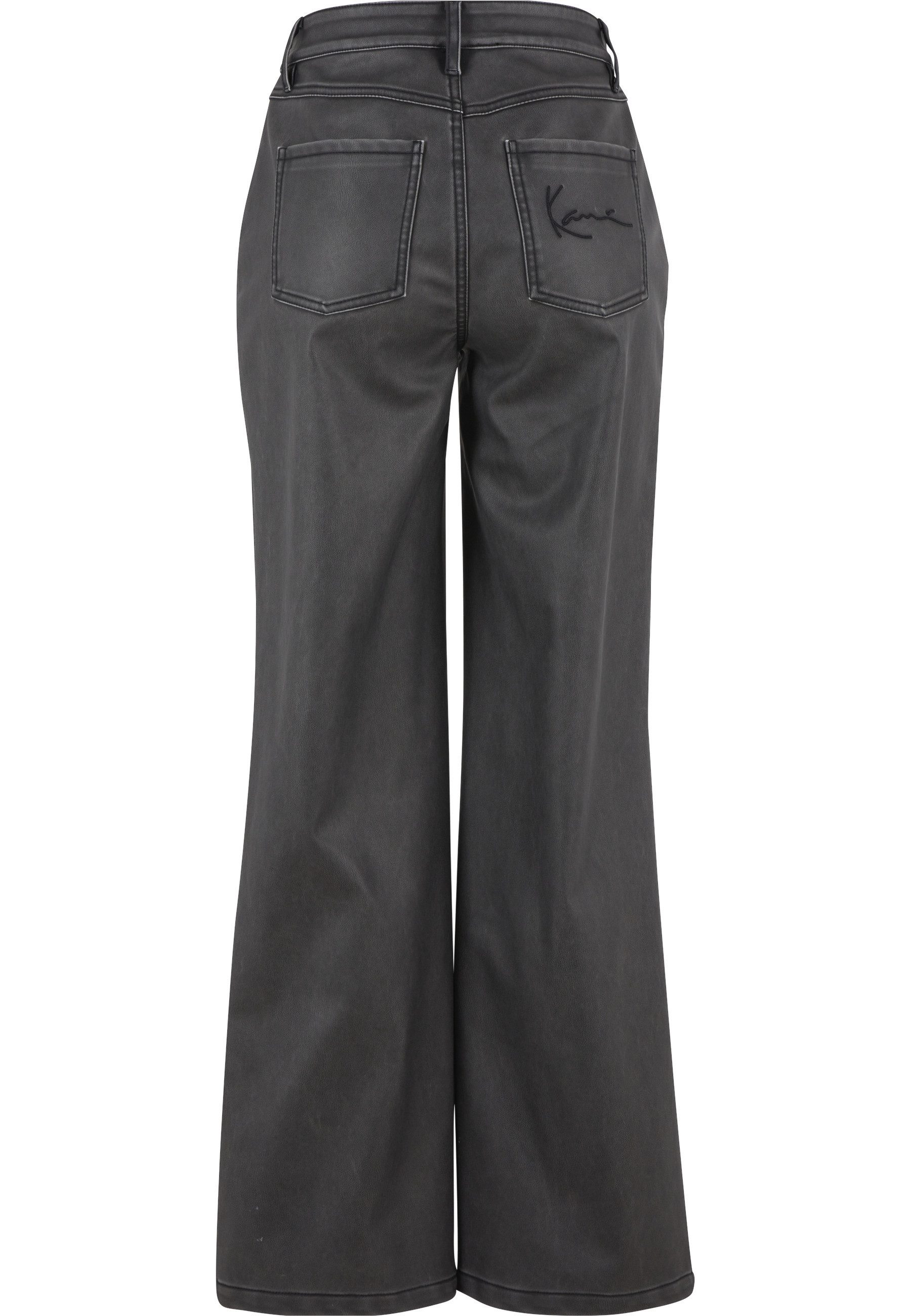 Karl Kani Stoffhose Karl Kani Signature Pu Wide Leg Pants black (1-tlg)