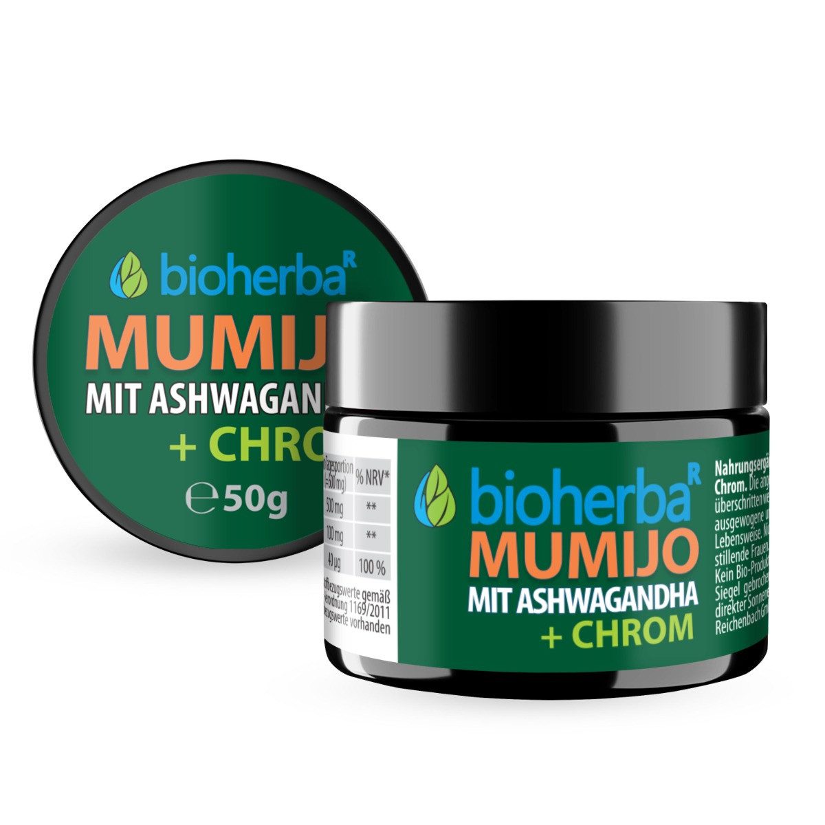 BIOHERBA R Mumijo Extrakt Shilajit mit Ashwagandha 50g Nahrungsergänzungsmittel