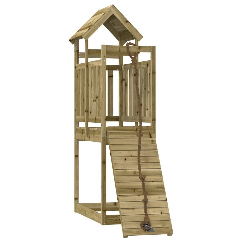 Spielhaus Spielturm mit Kletterwand Imprägniertes Kiefernholz Kinder Garten Klet
