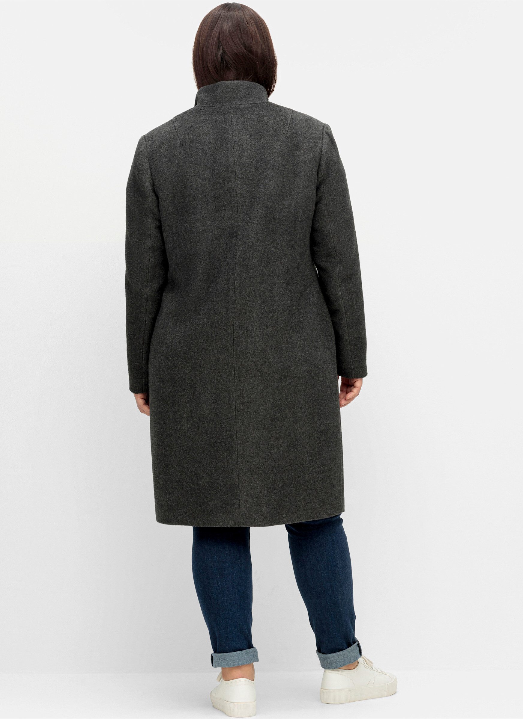 Sheego Langmantel Wintermantel . mit Stehkragen, in flauschiger Qualität günstig online kaufen