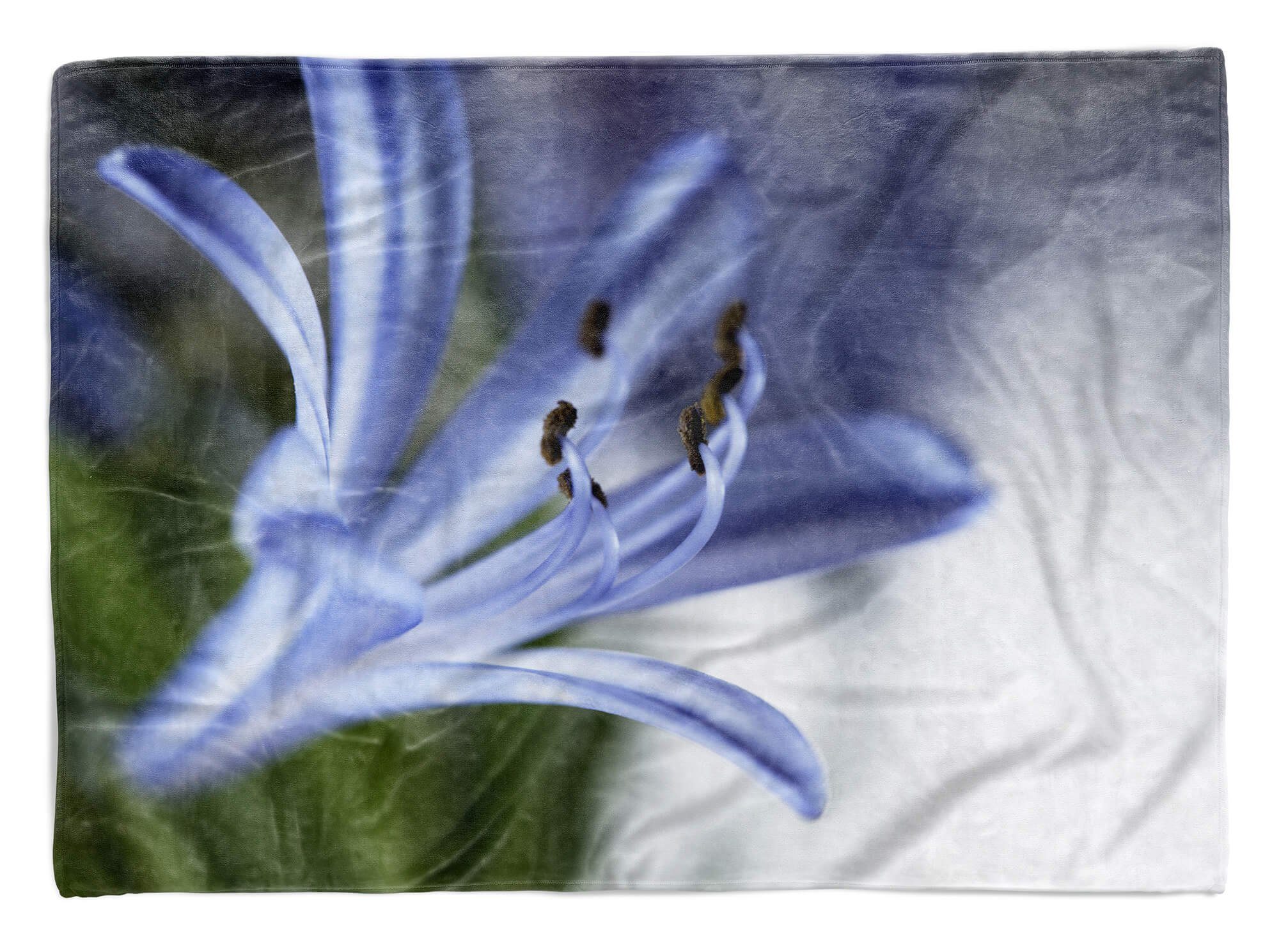 Art Strandhandtuch Handtuch Kuscheldecke Sinus Blüte Handtuch mit Handtücher Makrof, Blume (1-St), Saunatuch Fotomotiv Baumwolle-Polyester-Mix