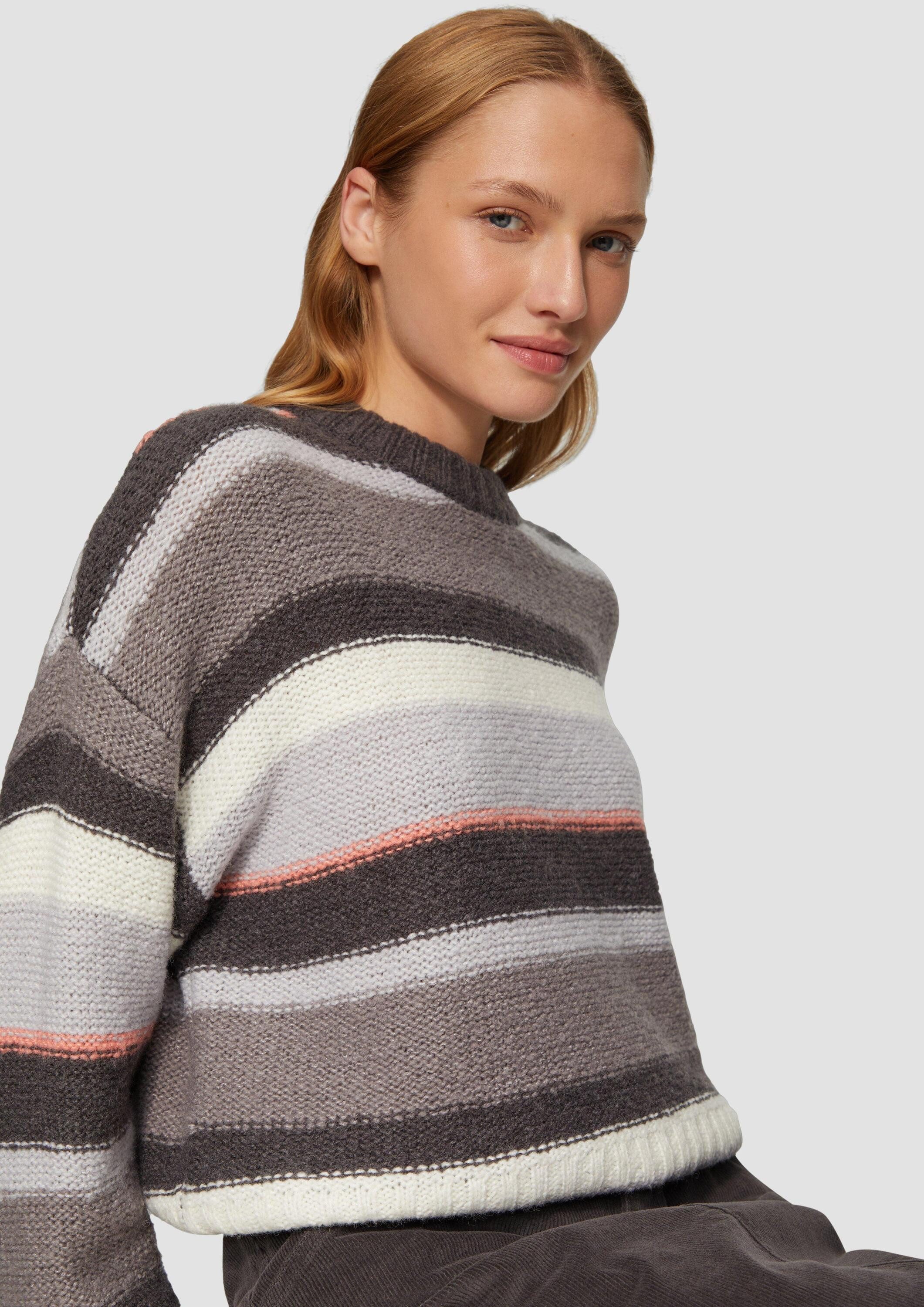 s.Oliver Longpullover Strickpullover Gestreifter Pullover im Relaxed Fit