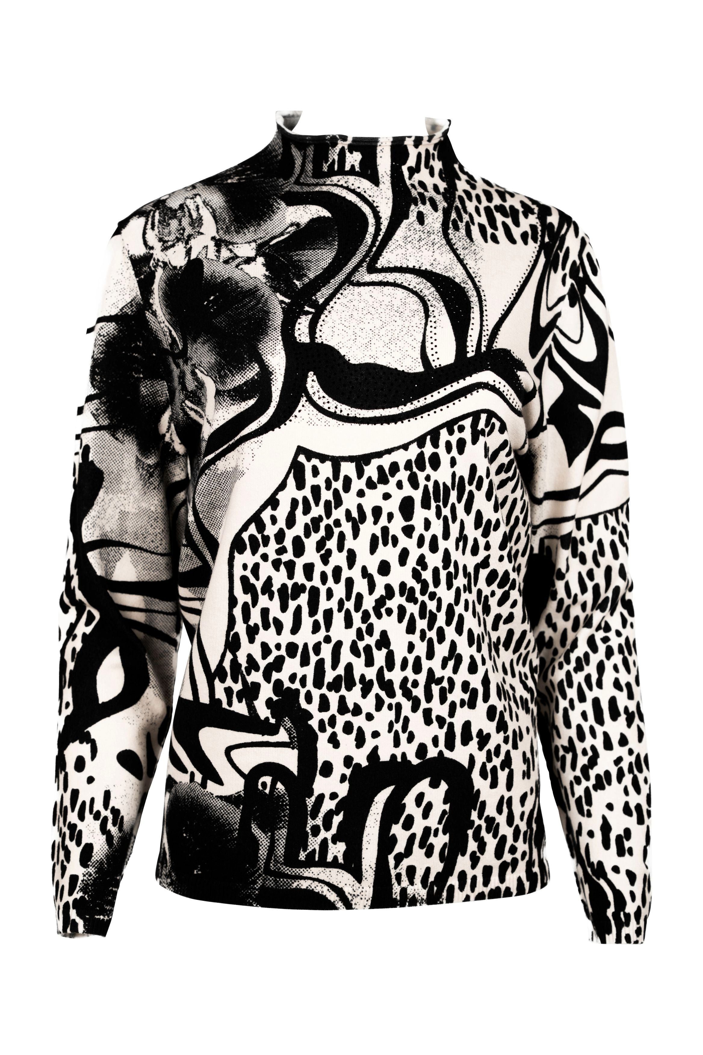 Faber Stehkragenpullover Leichter Stehbundpullover mit Blickfang-Print mit Blickfang-Print