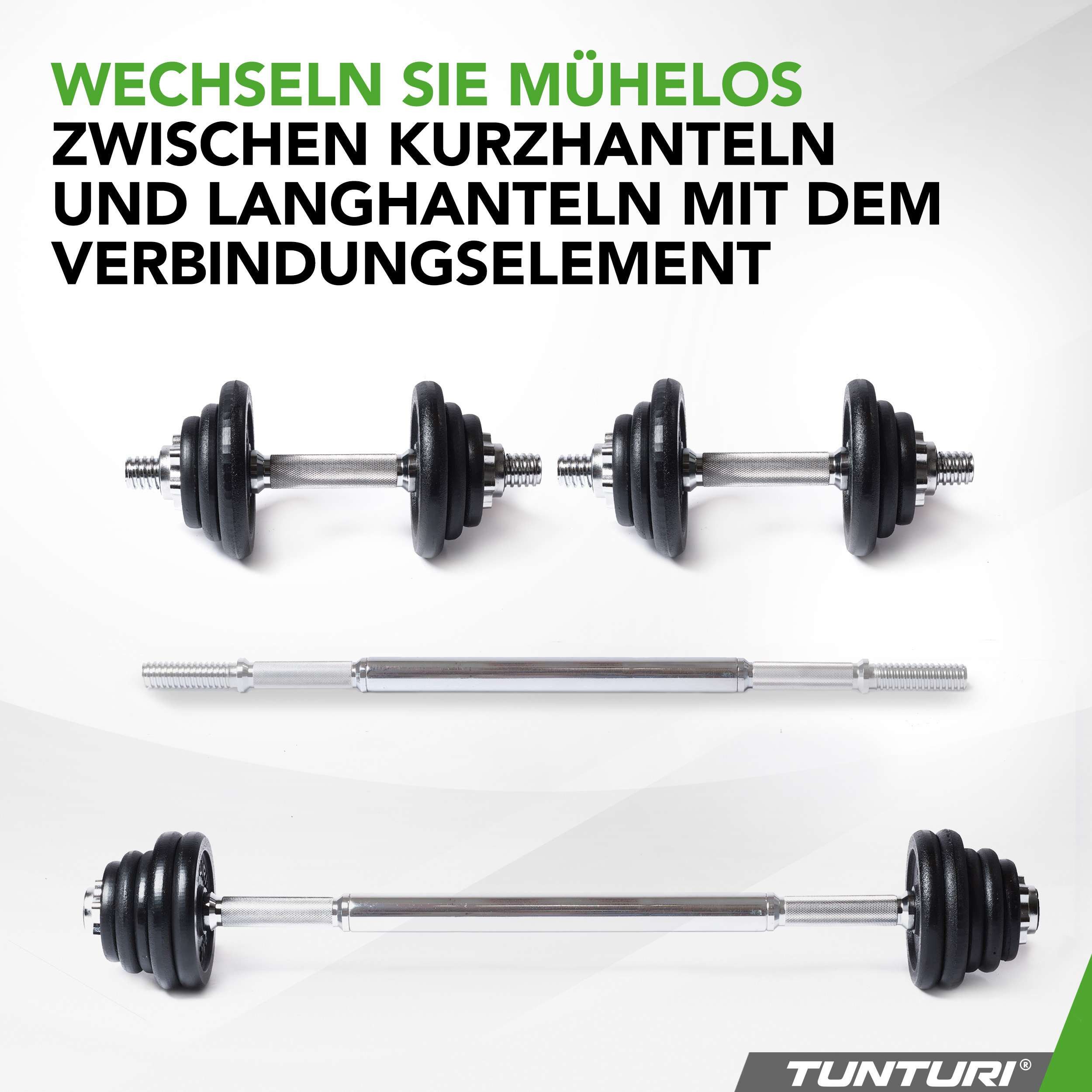Tunturi Dumbbell Gewichtsset für Hanteln und Kurzhanteln - 20 kg Hantelset - Hantelstan