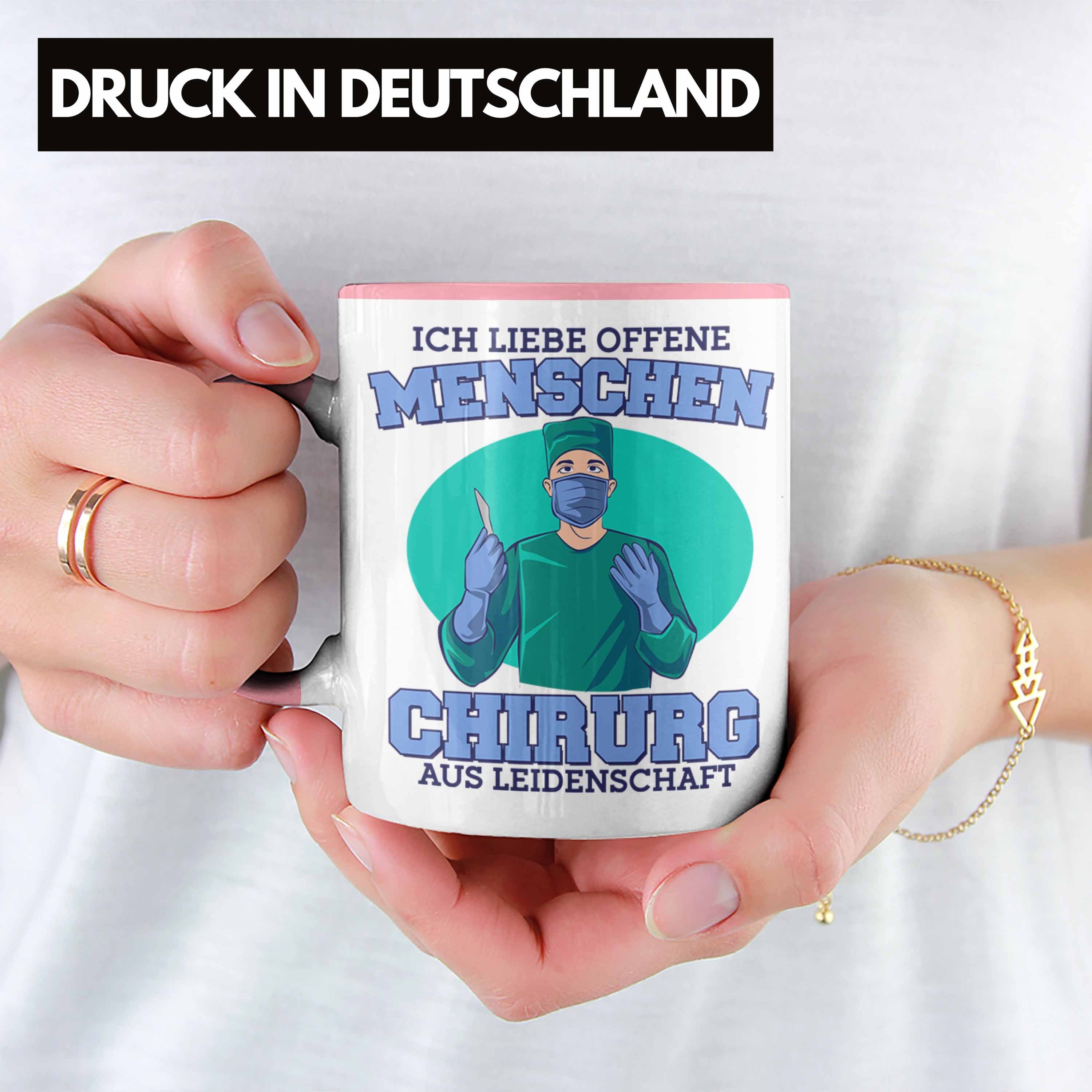 Chirurg liebe Trendation Chirurg-Tasse Lustige Rosa Tasse "Ich offene Menschen" für Geschenk