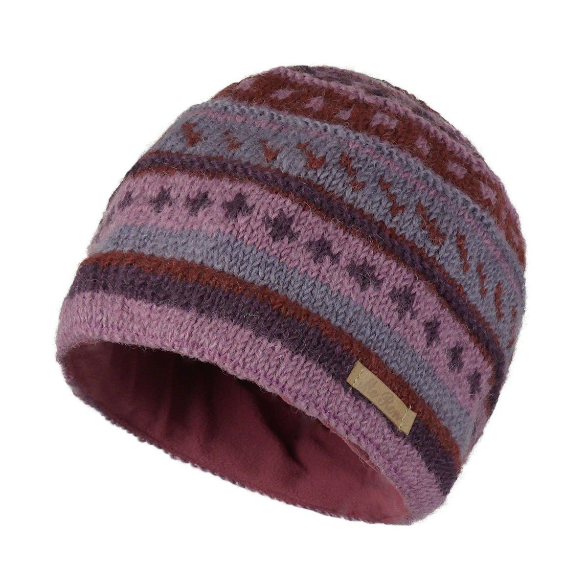 McRon Strickmütze Wollmütze im Norweger Muster "Modell Miles" hoher Schurwo günstig online kaufen