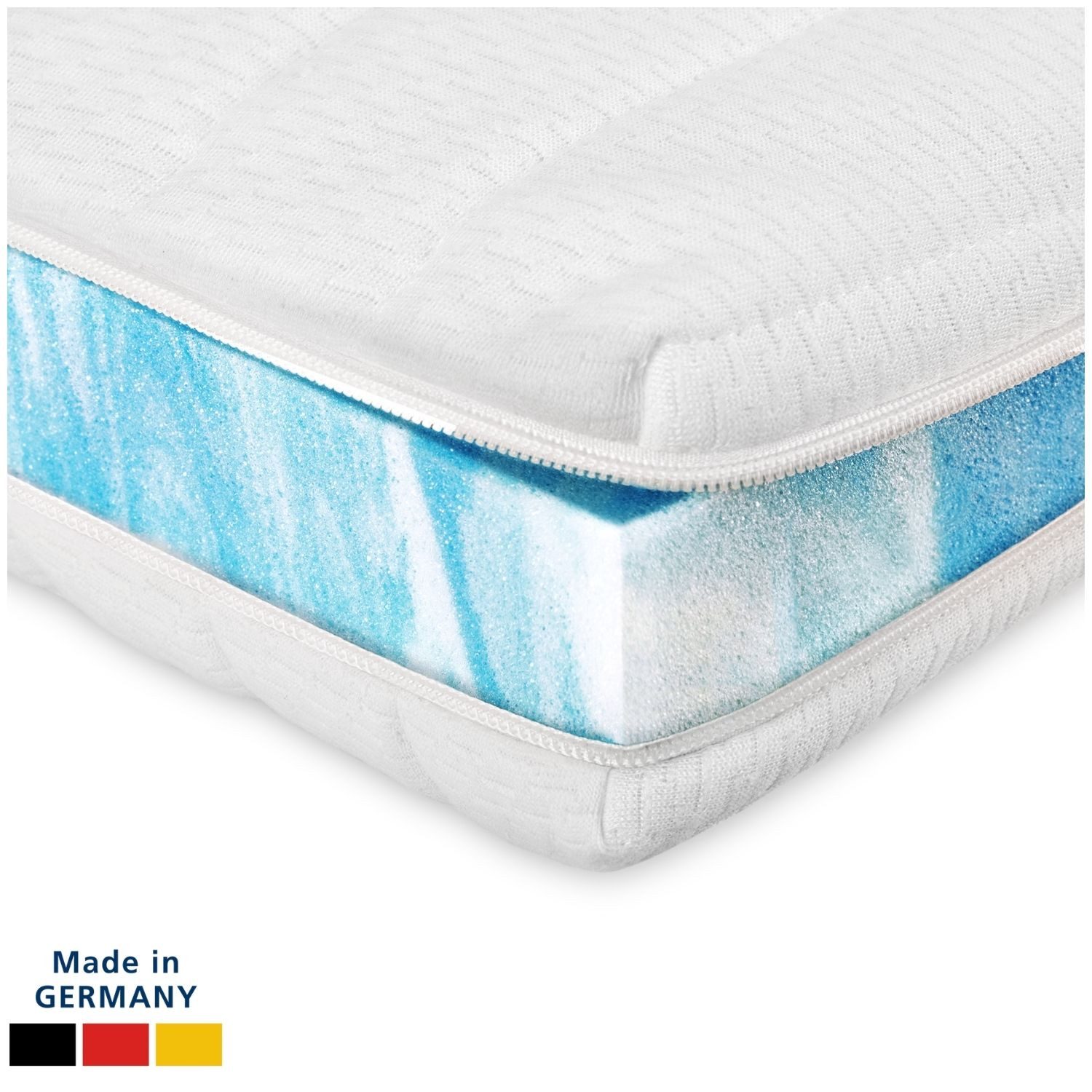 AM Qualitätsmatratzen, Цилиндр für Boxspringbett, Druckentlastend, Matratzenauflage, Reißverschluss, 6 cm hoch, ClimaFlex-Schaum, 80x200 cm