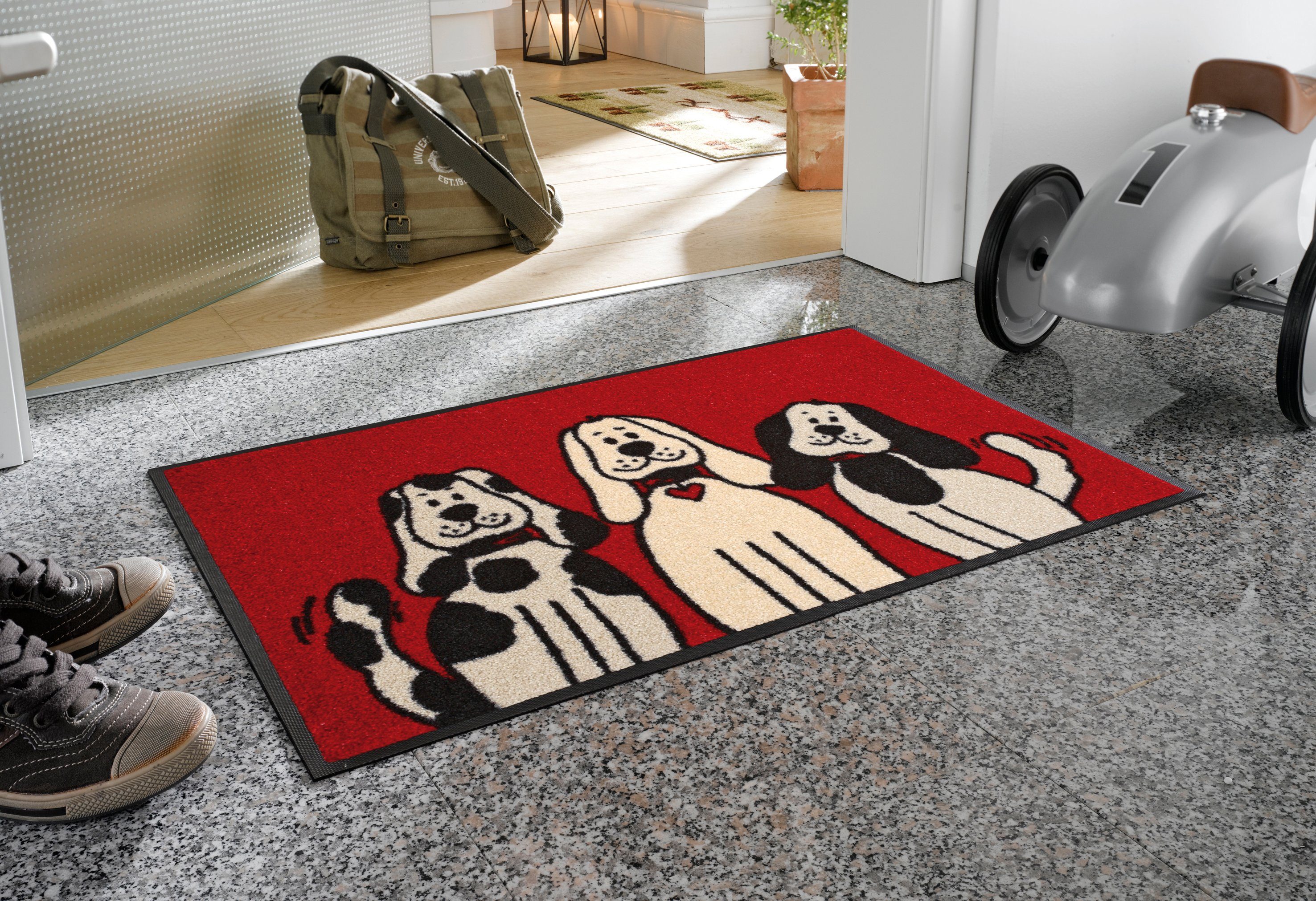 wash+dry by Kleen-Tex Fußmatte Three Dogs, rechteckig, Höhe: 9 mm, Schmutzf günstig online kaufen