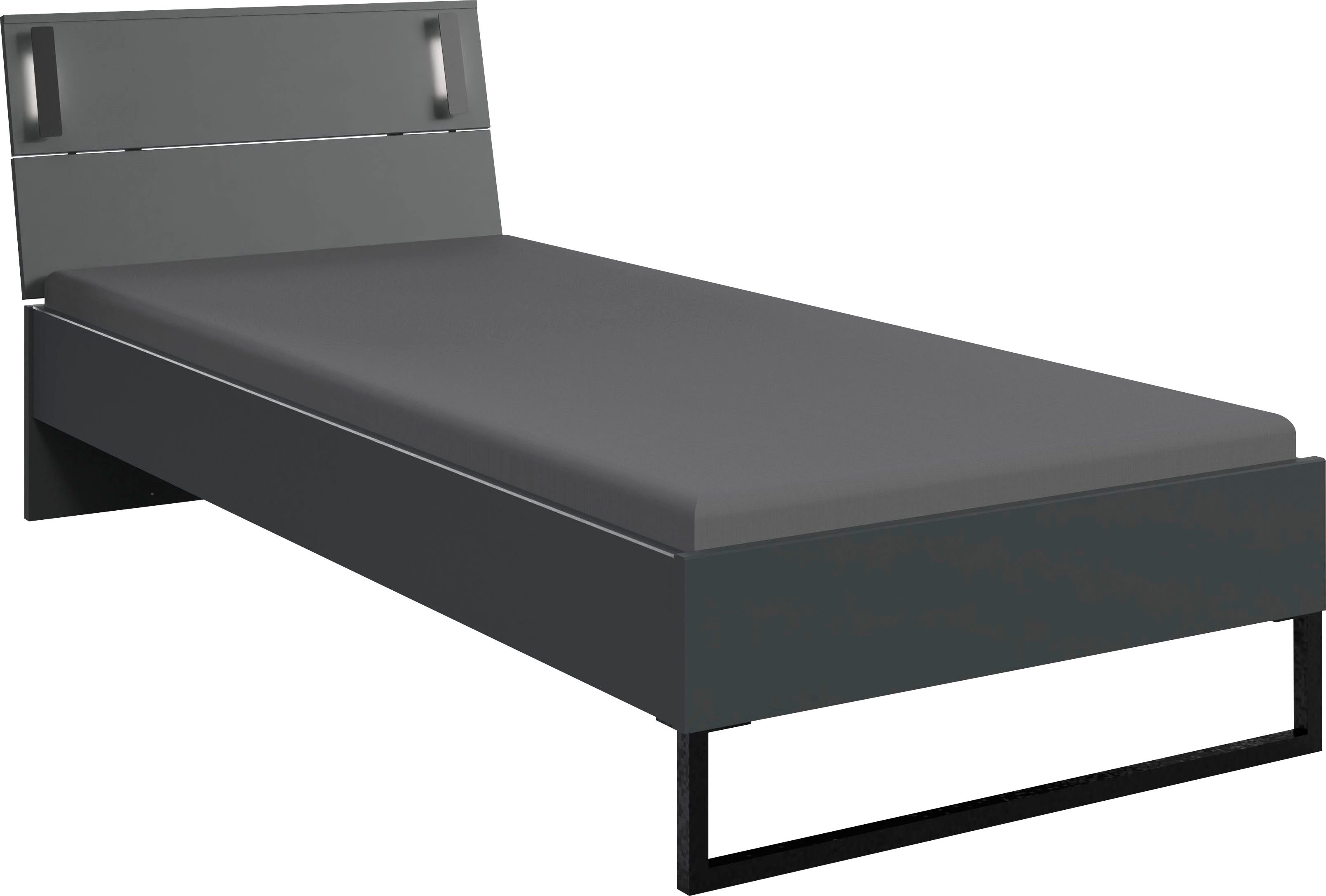 Wimex Futonbett Tilburg in verschiedenen Breiten erhältlich, inkl. LED Beleuchtung, Bett mit Metallkufe