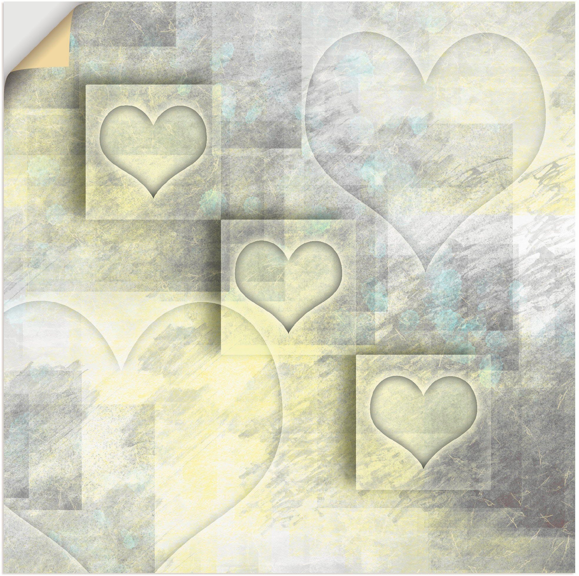 Poster oder Herzen, Leinwandbild, Alubild, Größen als Wandaufkleber Wandbild St), Herzen in versch. Digitale-Kunst (1 Artland