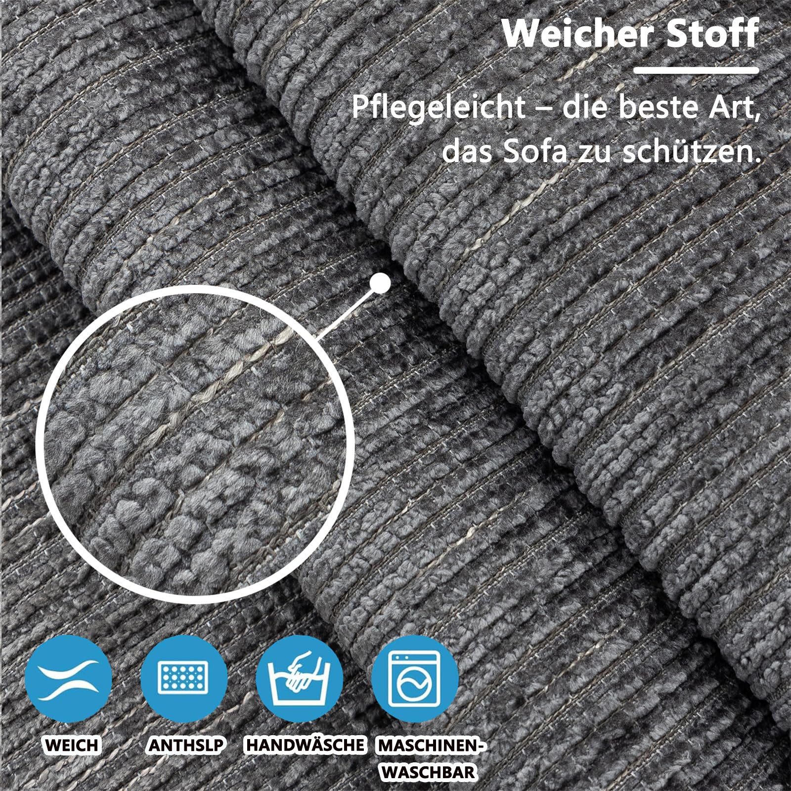 Diwzbyn Sofaschoner Hund Katze Hussen Rutschfeste Überwurf Sofahussen Couch Bezug, Sofaschutzdecke: 1-4-Sitzer Ecksofa, Sofa Überwurf – Bild 5 von 5