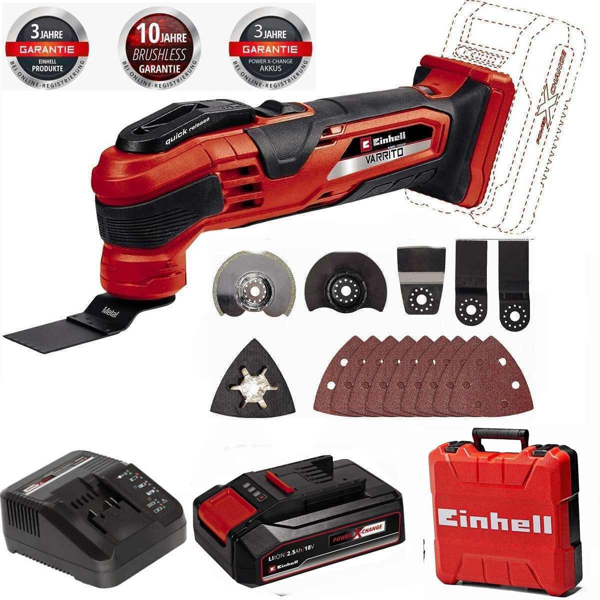 Einhell Akku-Multifunktionswerkzeug Multifunktionswerkzeug VARRITO 18V Akku 2.5 Ah, Ladegerä, Koffer
