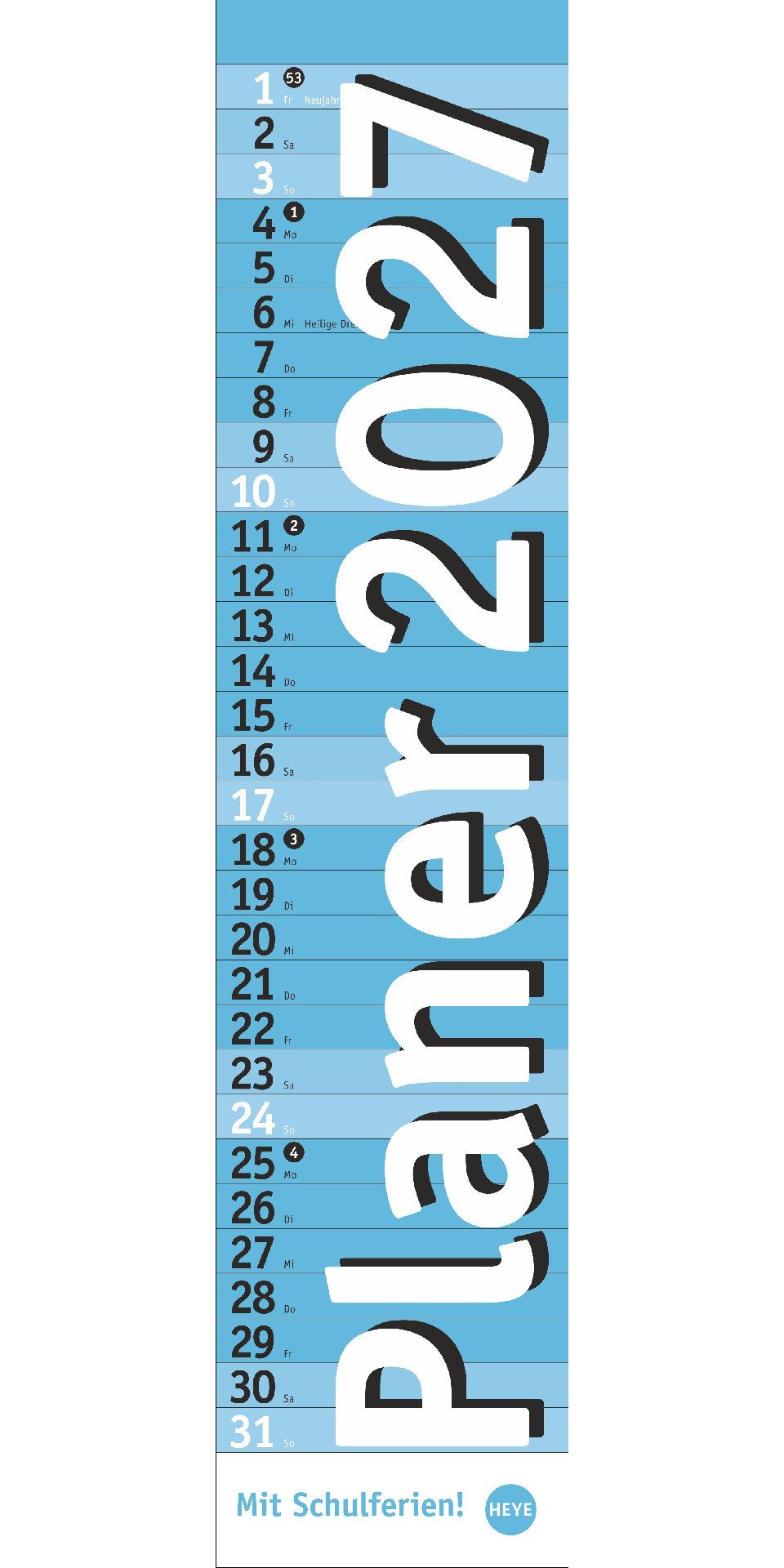 Athesia Kalenderverlag Wandkalender Langplaner, hellblau 2027