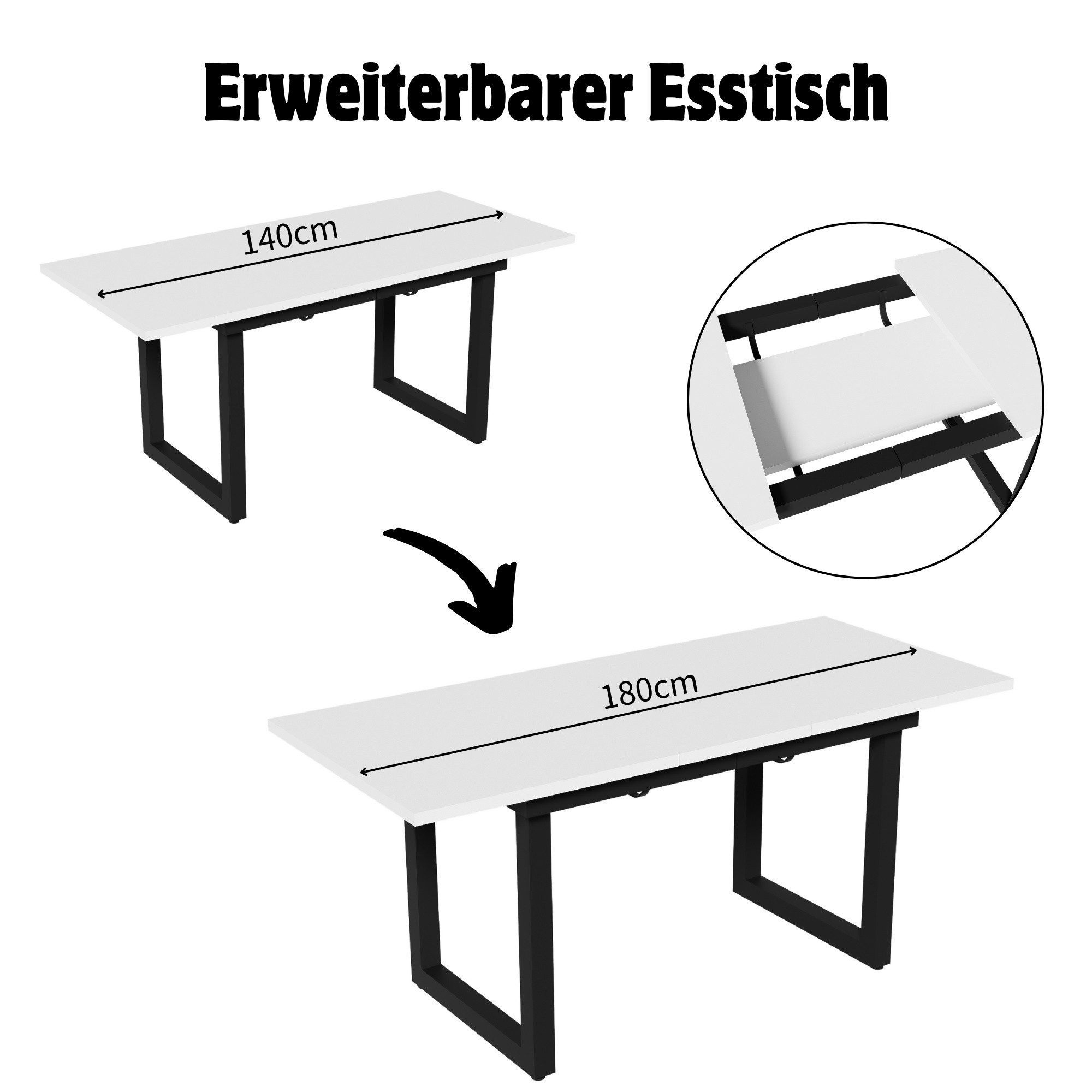 autolock Esstisch Esstisch ausziehbar, Erweiterbarer Esstisch, günstig online kaufen