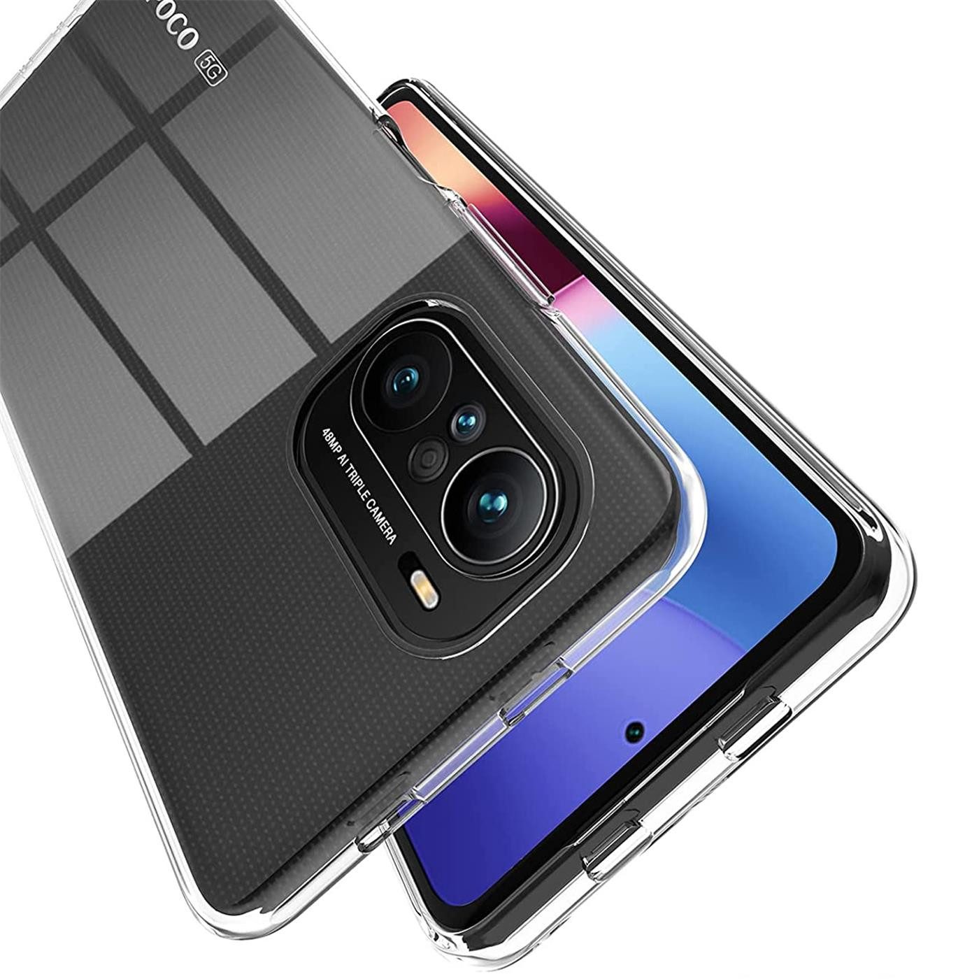 CoolGadget Handyhülle Silikon Handy Hülle Slim für Xiaomi Poco F3 / Mi 11i 6,67 Zoll, dünne TPU Schutzhülle Case in transparent / durchsichtig