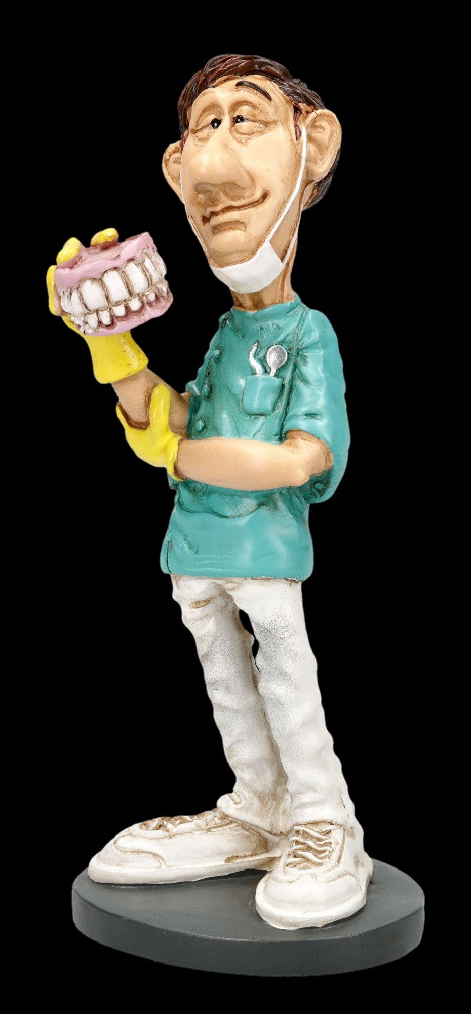 Figuren Shop GmbH Dekofigur Zahnarzt Figur – Lustige Arzt Statue Warren Stratford 13 cm Dekofigur