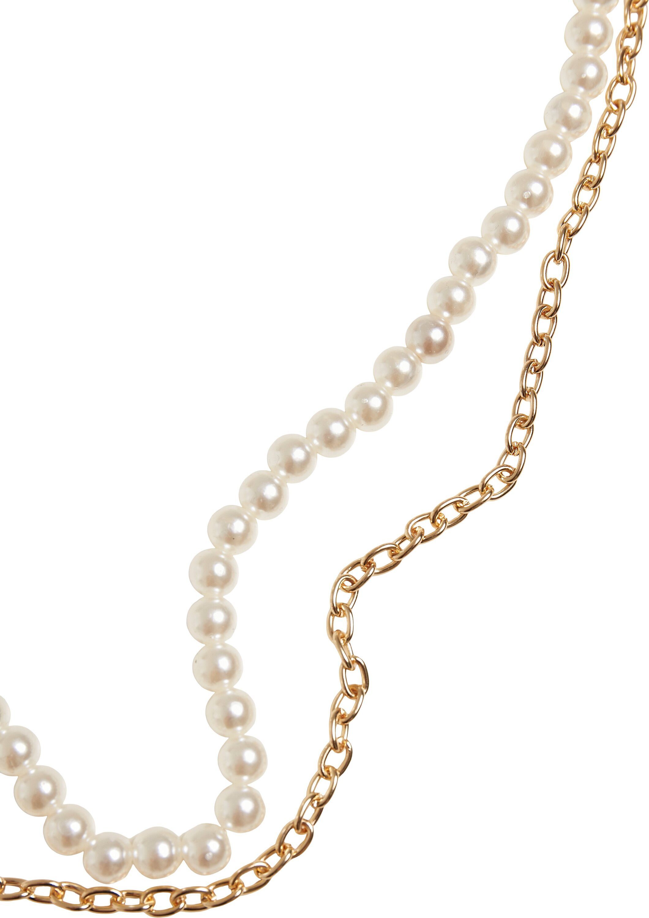URBAN CLASSICS Edelstahlkette Accessoires Pearl Necklace Layering