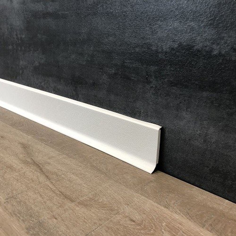 PROVISTON Sockelleiste Hartschaum PVC, 12.8 x 60 x 2500 mm, Weiß, Kunststoff Fußleiste